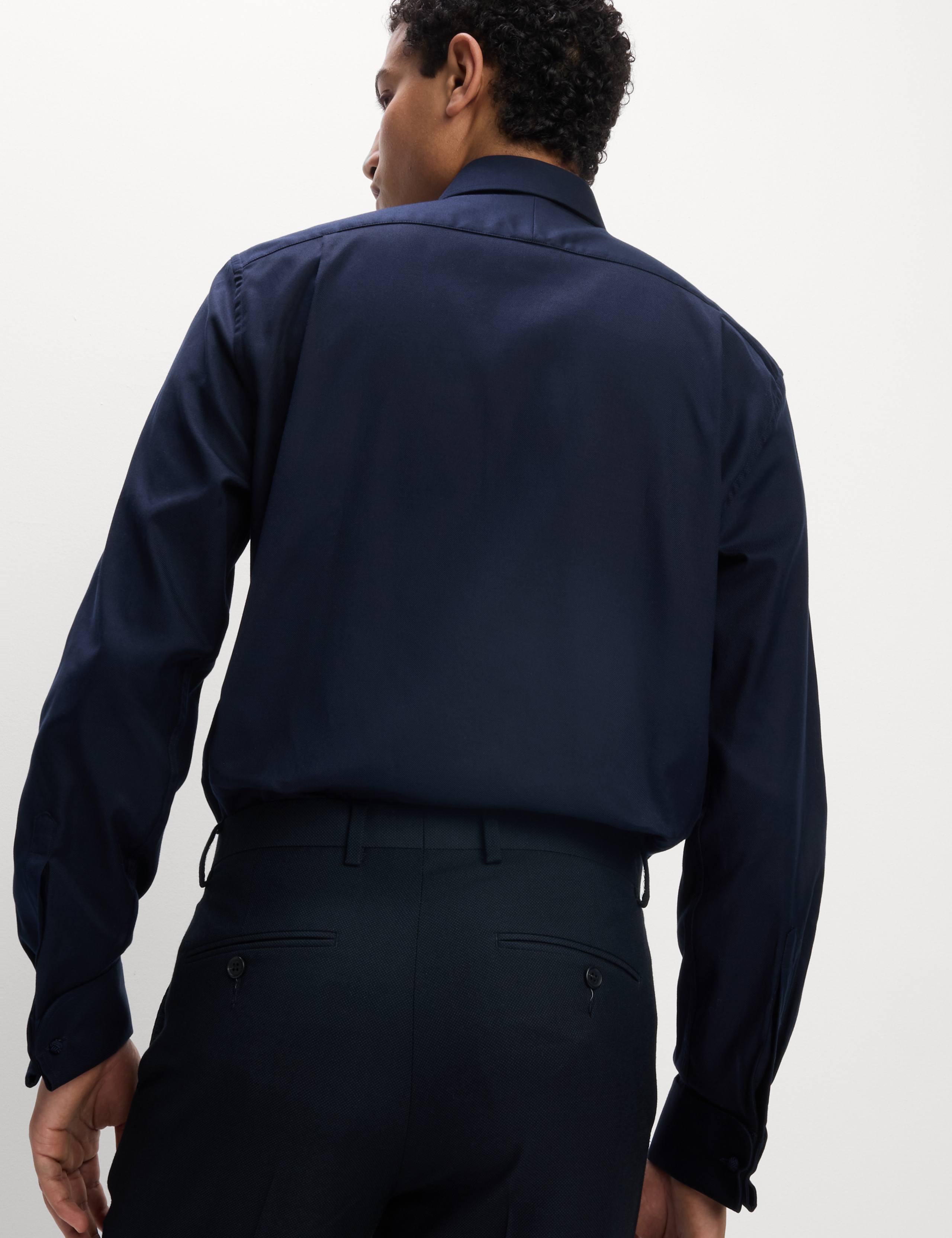 Regular Fit Luxury Cotton Double Cuff Twill Shirt 6 of 7