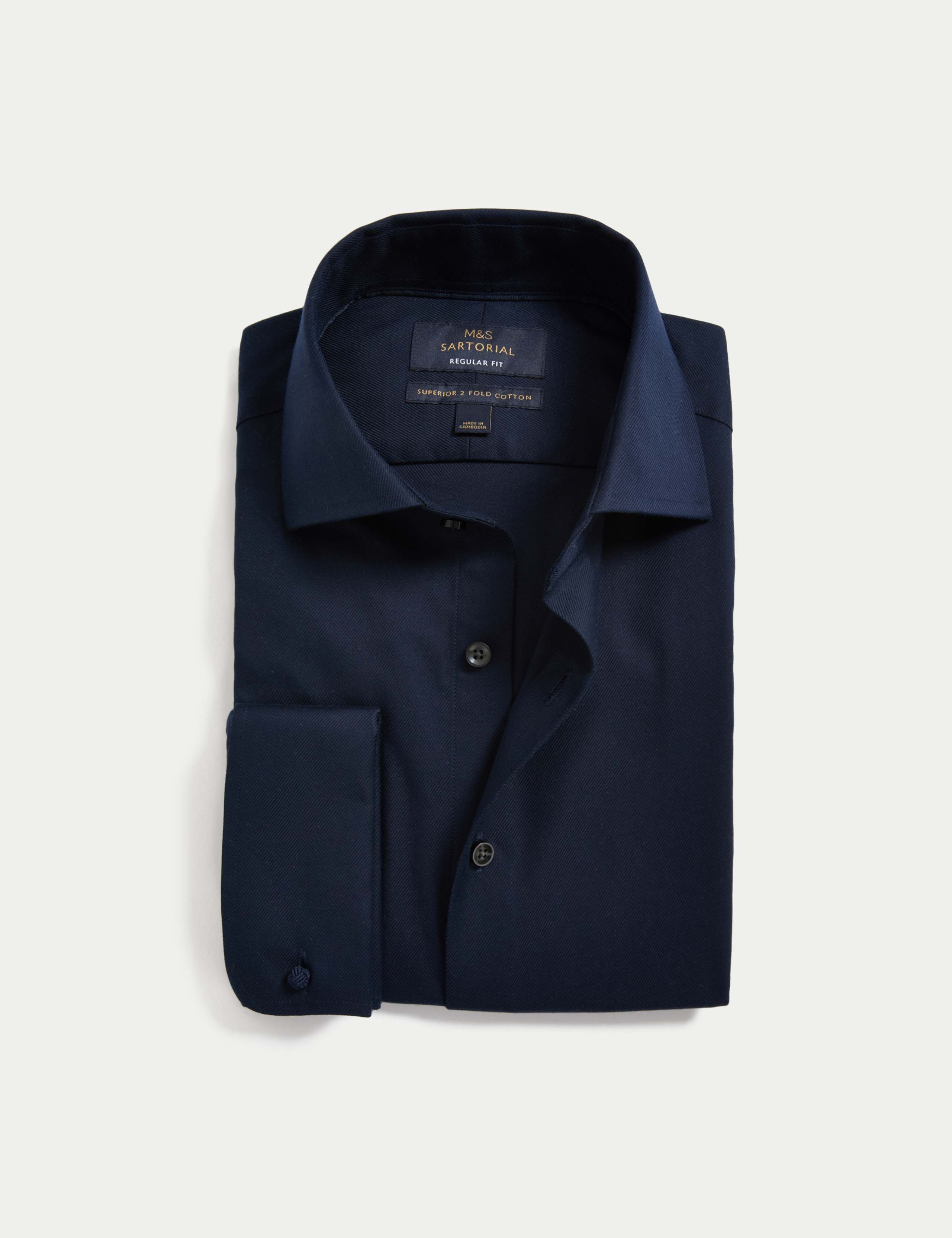 Regular Fit Luxury Cotton Double Cuff Twill Shirt 2 of 7
