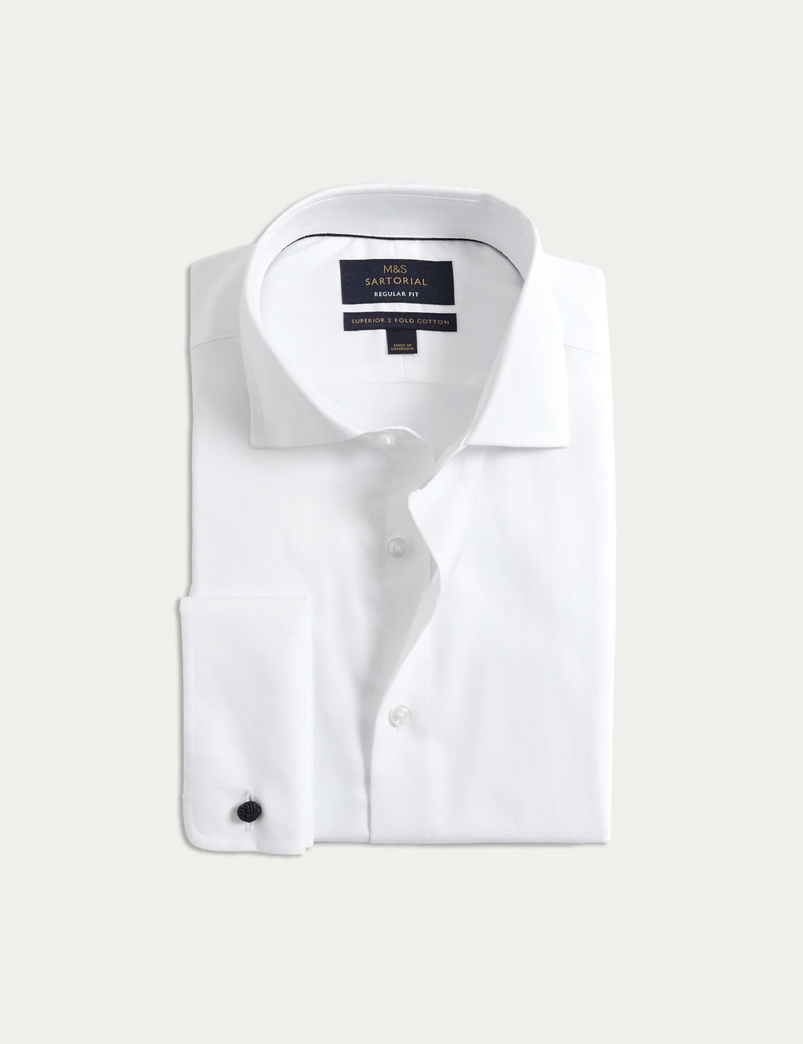 Regular Fit Luxury Cotton Double Cuff Twill Shirt 2 of 8
