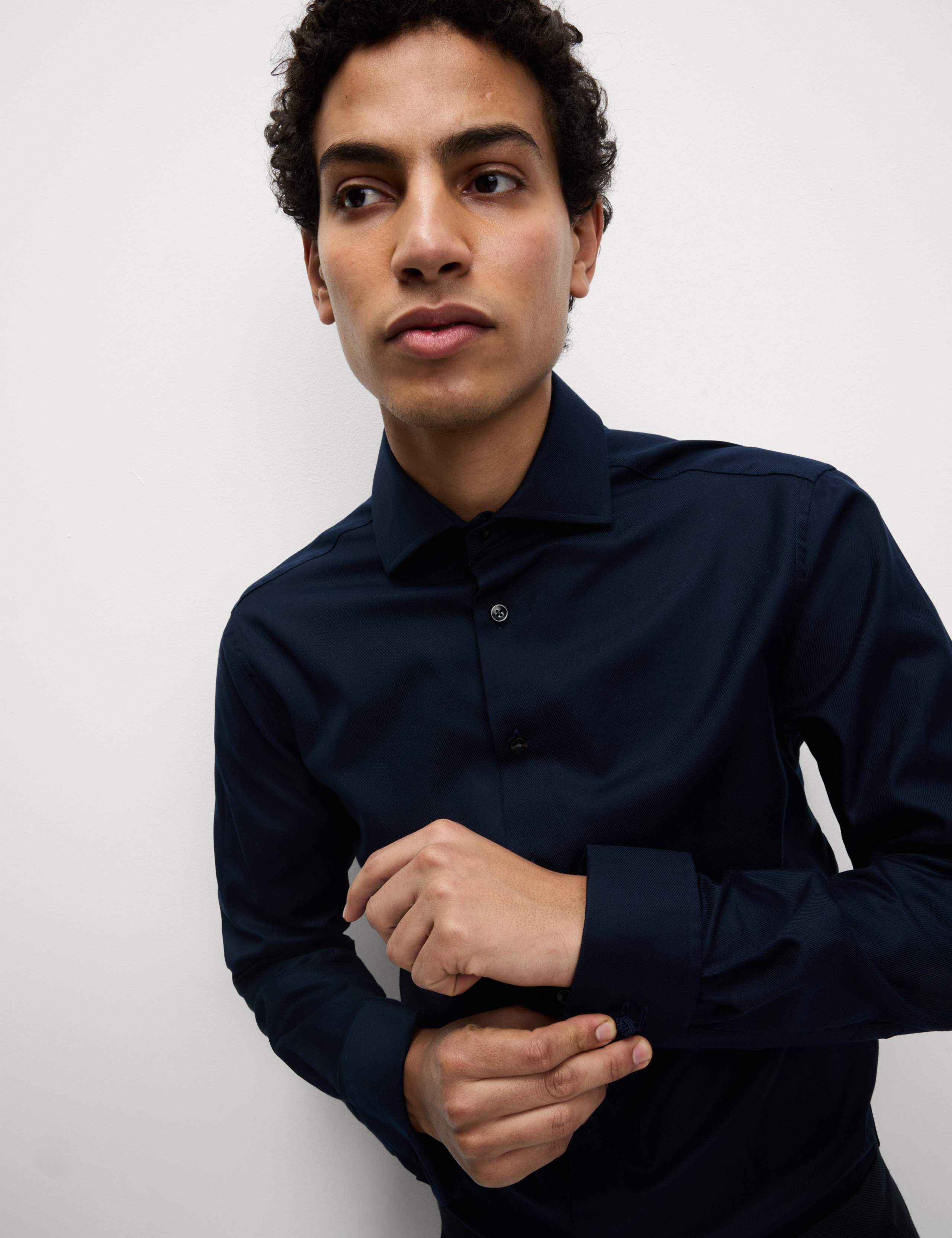 Slim Fit Luxury Cotton Double Cuff Twill Shirt 5 of 6