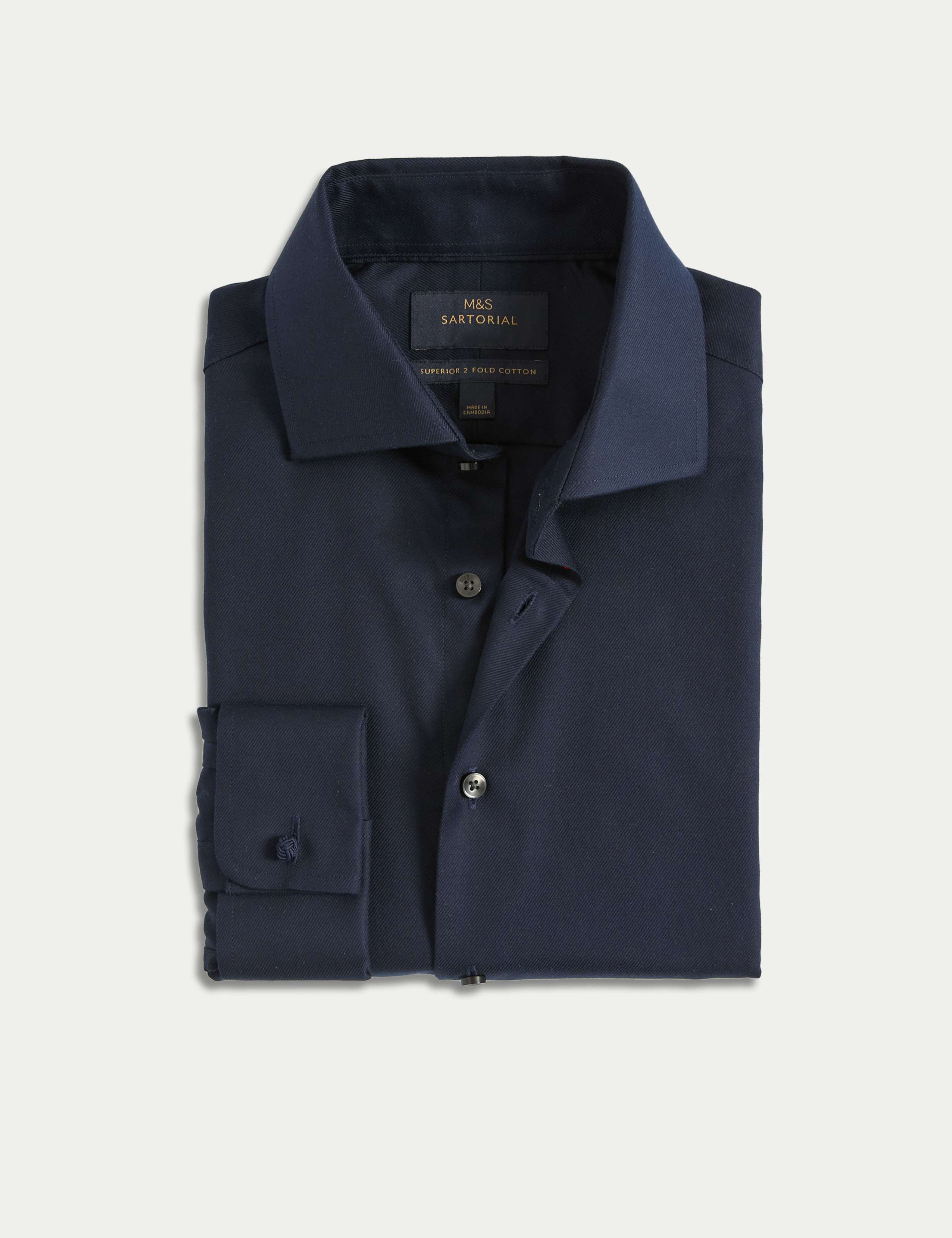 Slim Fit Luxury Cotton Double Cuff Twill Shirt 2 of 6