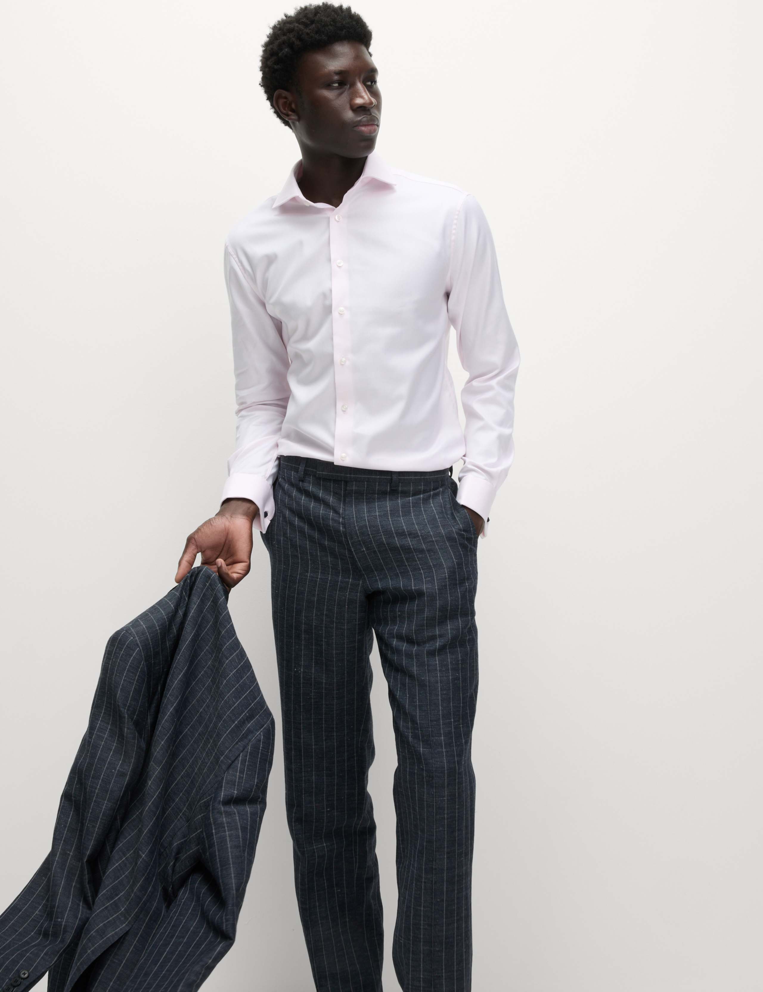 Slim Fit Luxury Cotton Double Cuff Twill Shirt 4 of 6