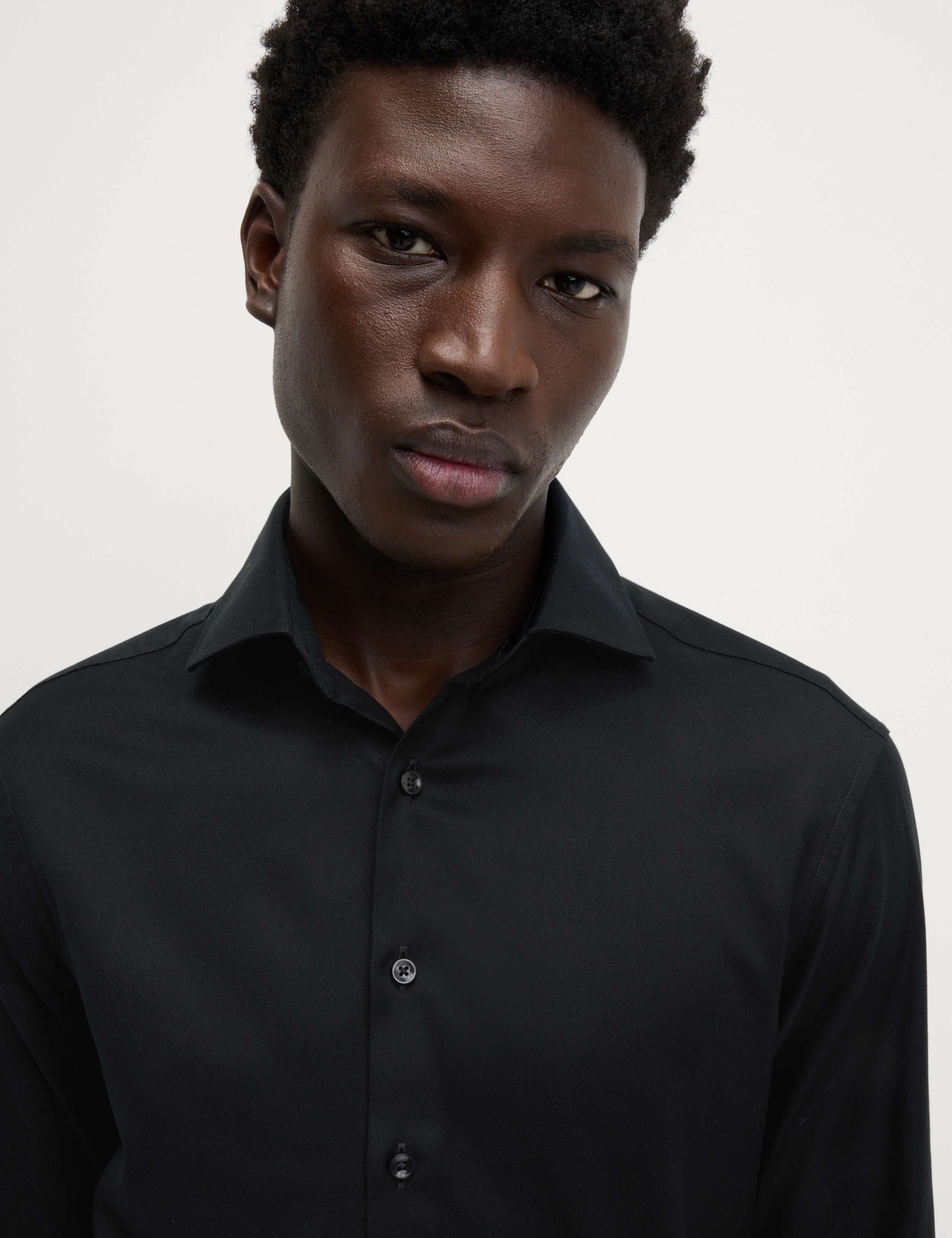 Slim Fit Luxury Cotton Double Cuff Twill Shirt 1 of 7