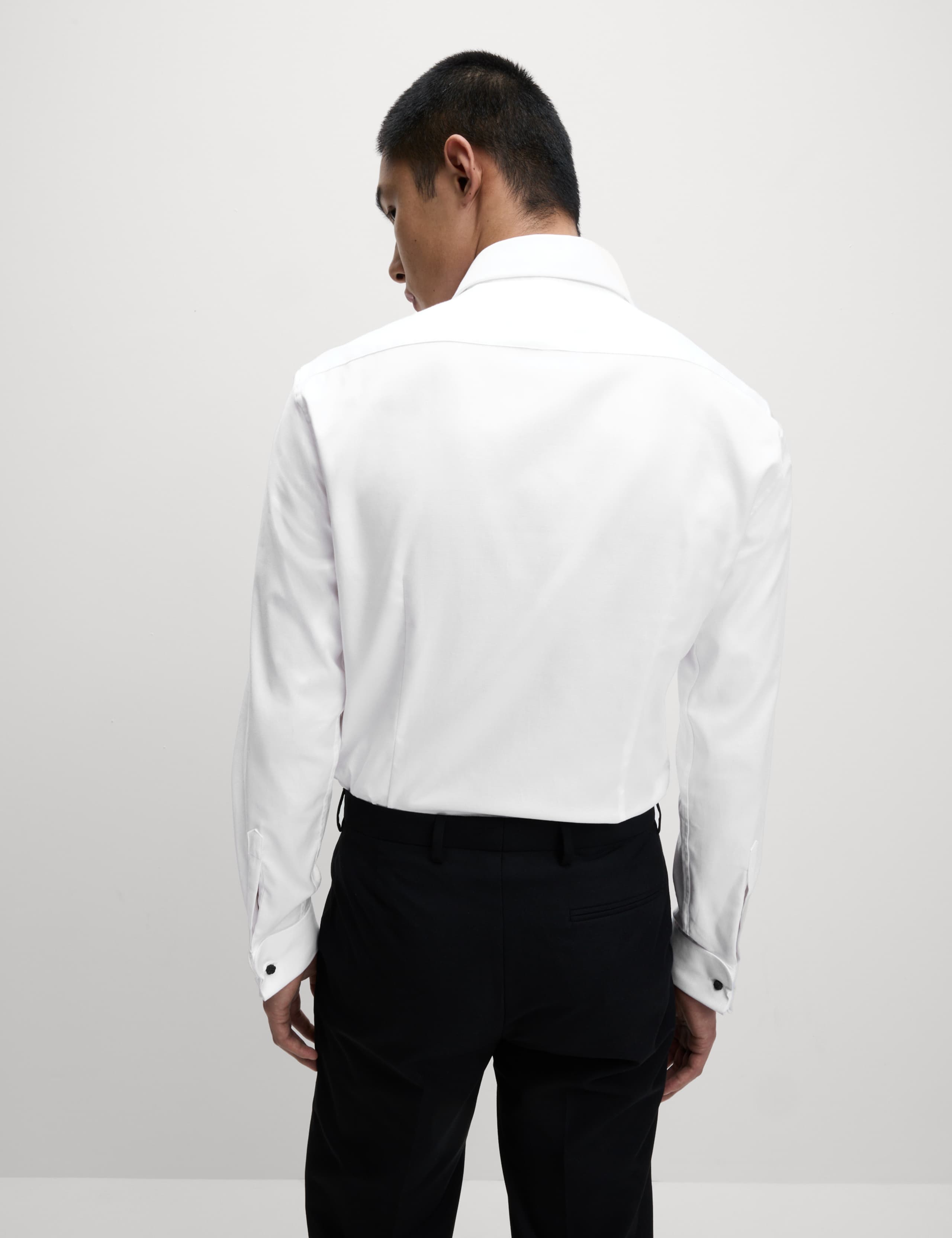 Slim Fit Luxury Cotton Double Cuff Twill Shirt 7 of 7