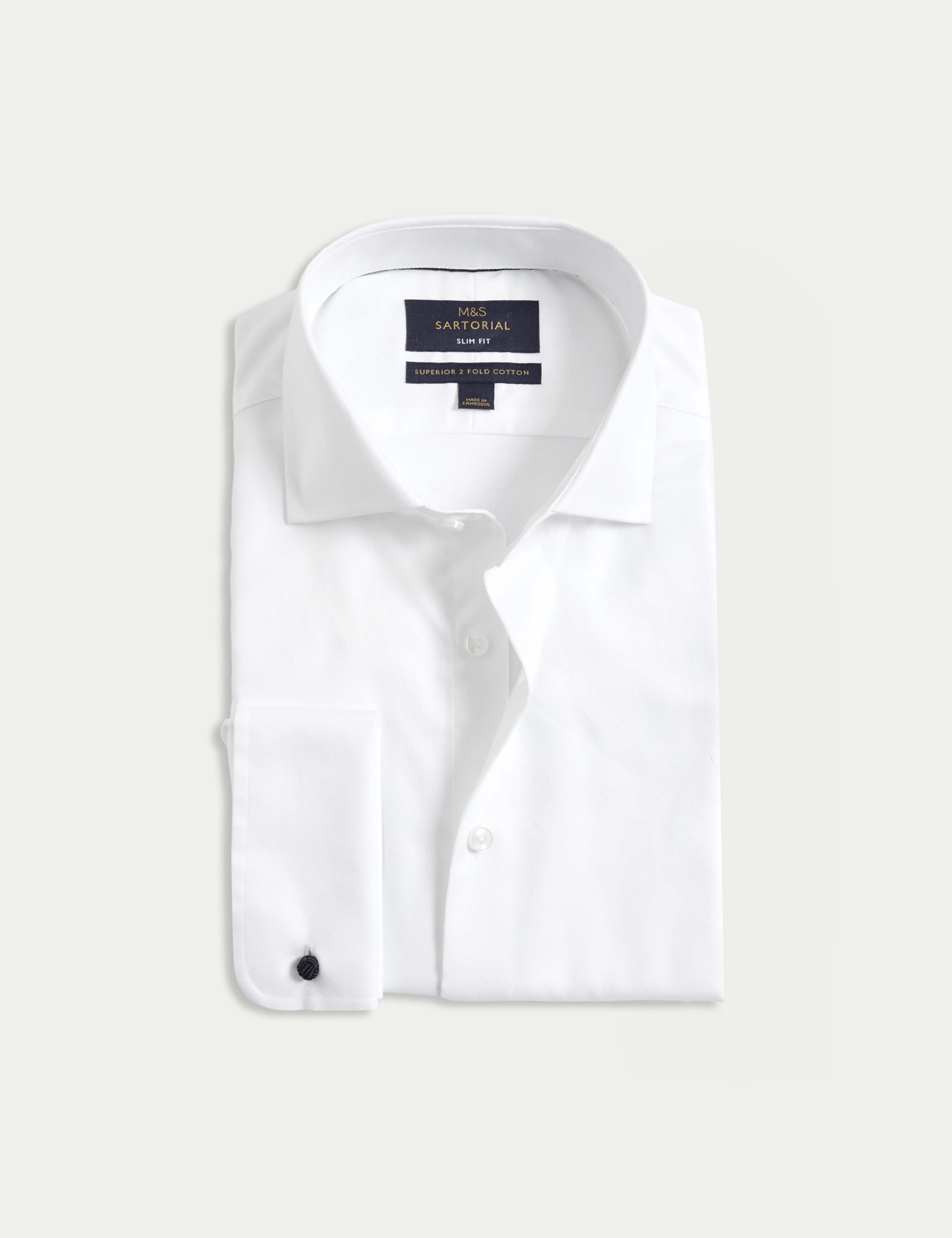 Slim Fit Luxury Cotton Double Cuff Twill Shirt 2 of 7