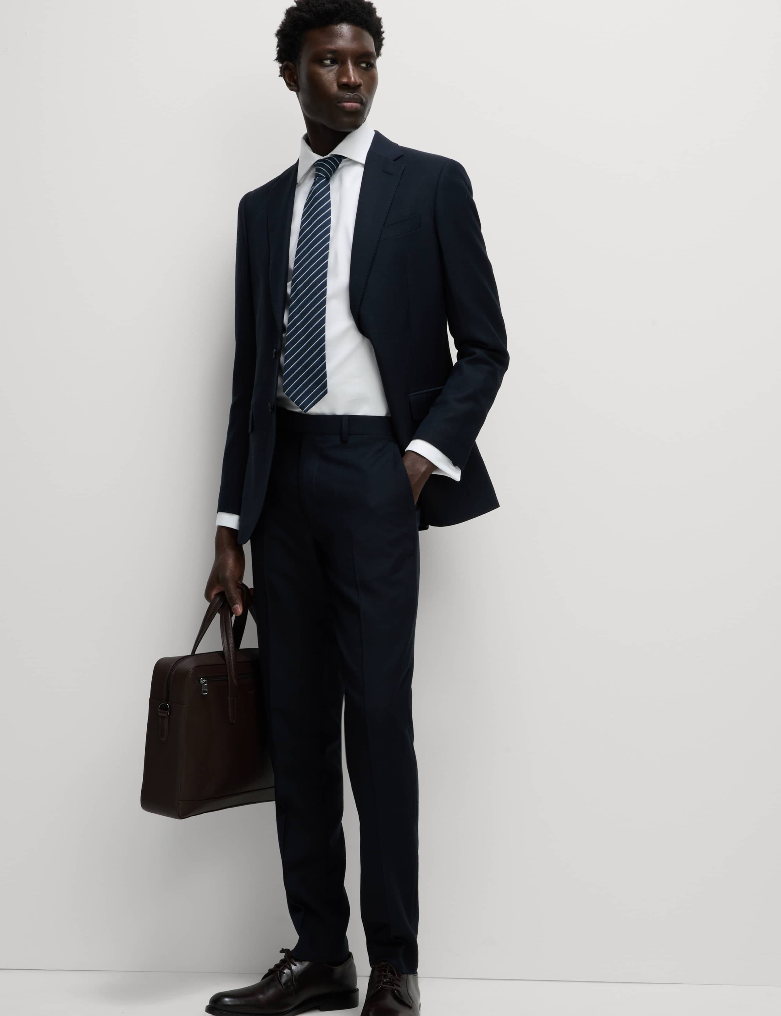 Tailored Fit Luxury Cotton Double Cuff Twill Shirt 6 of 7