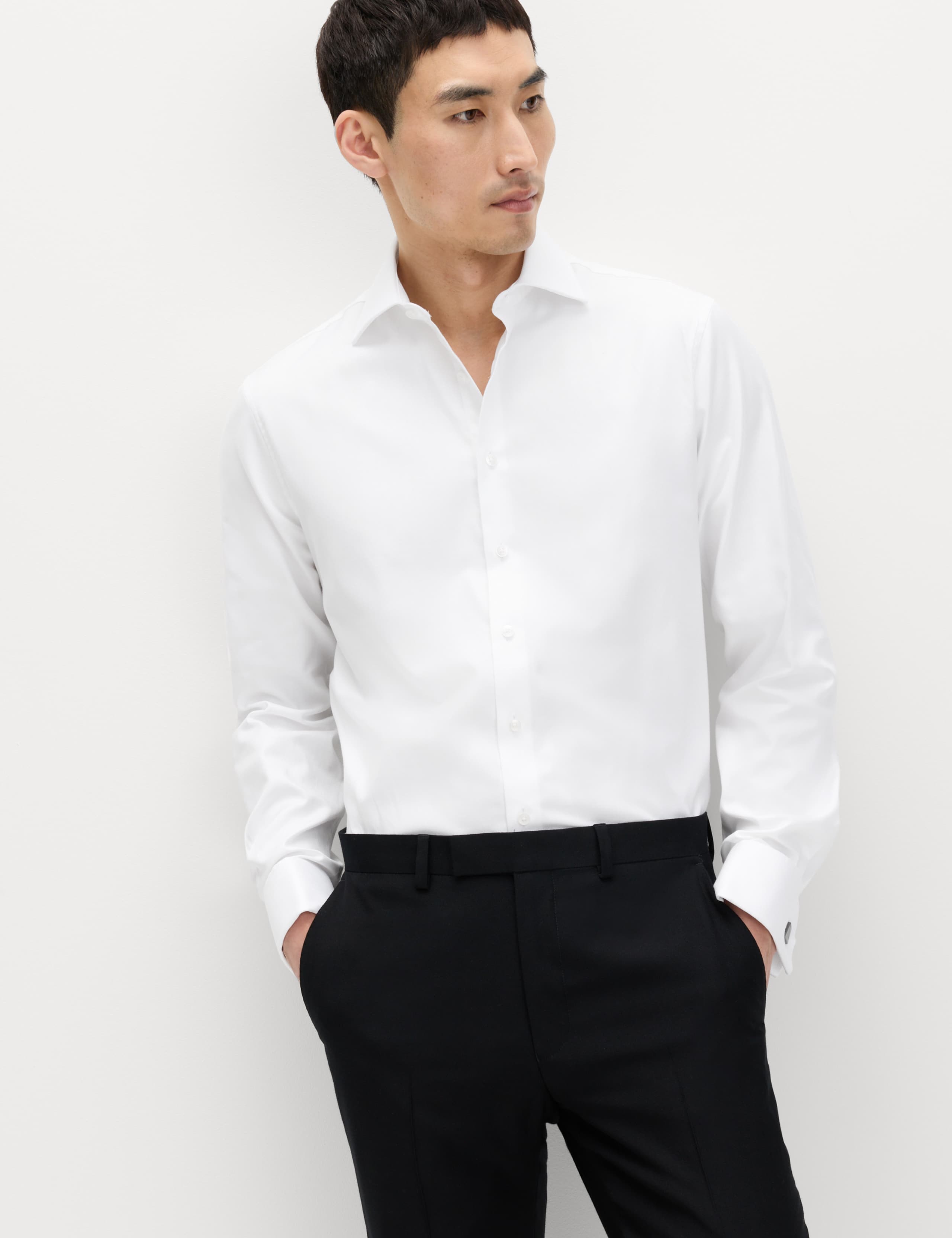 Slim Fit Luxury Pure Cotton Twill Shirt 1 of 7