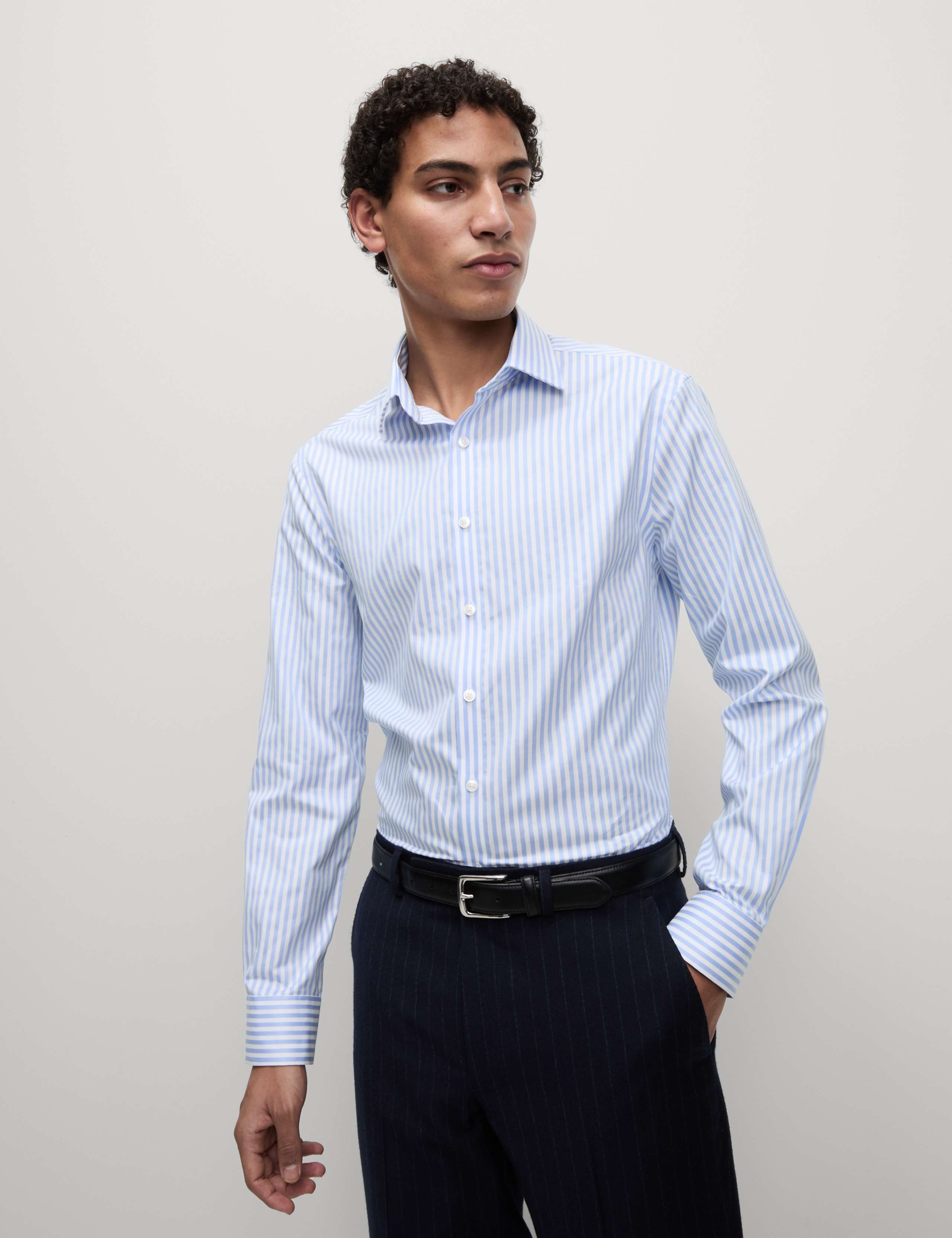 Slim Fit Luxury Cotton Striped Shirt 1 of 6