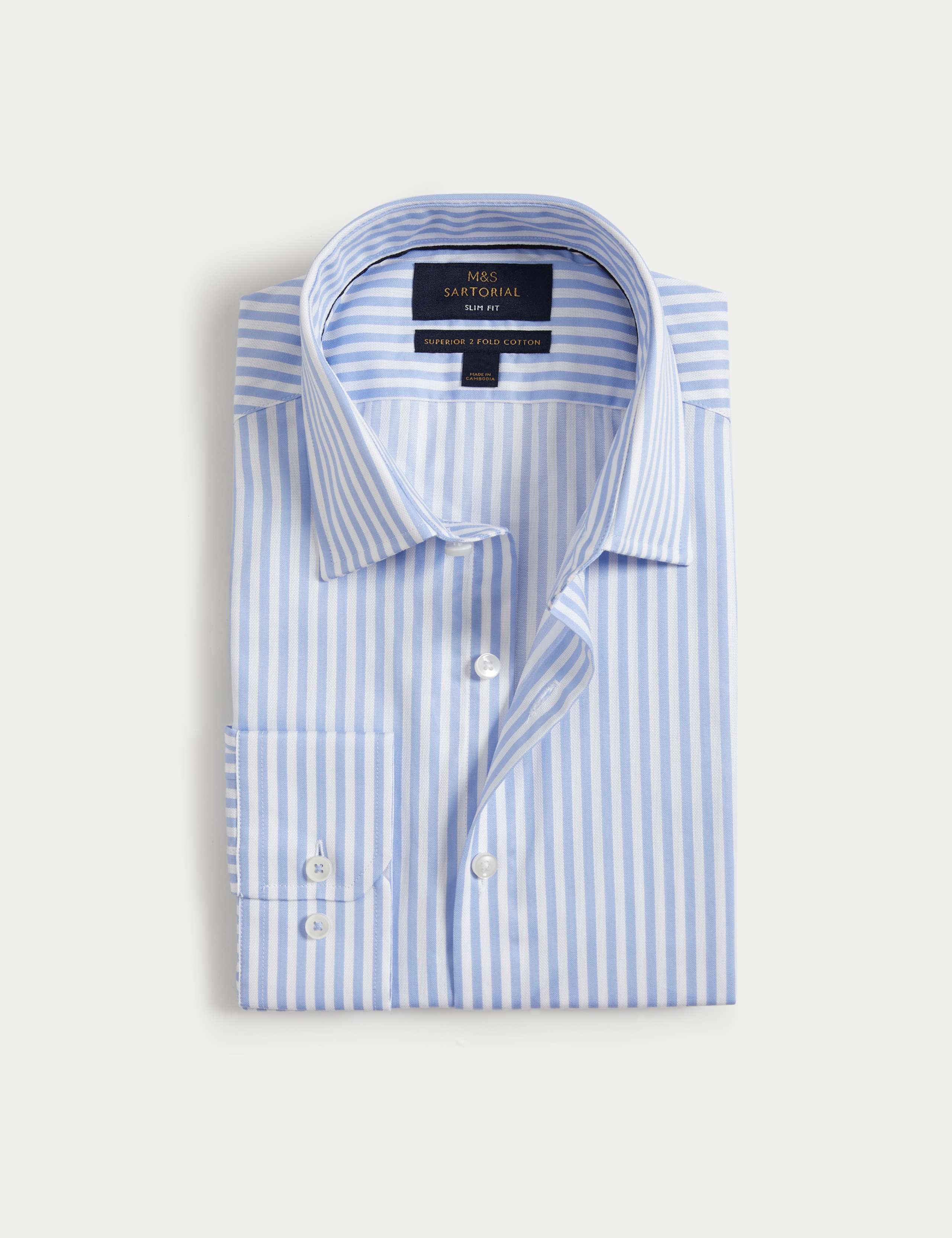 Slim Fit Luxury Cotton Striped Shirt 2 of 6