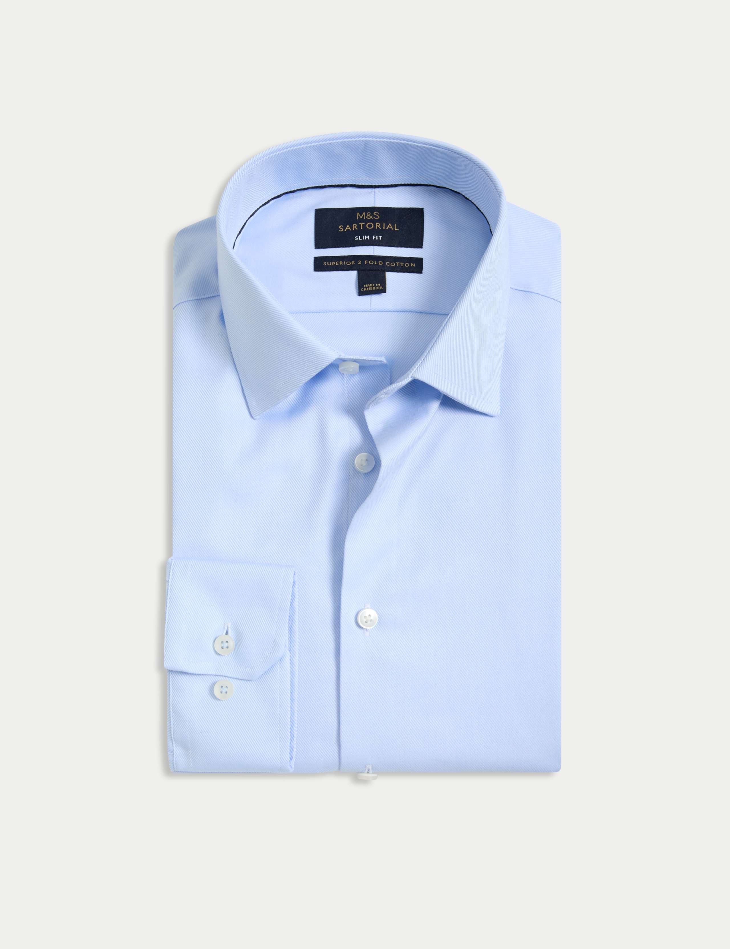 Slim Fit Luxury Cotton Twill Shirt 2 of 8