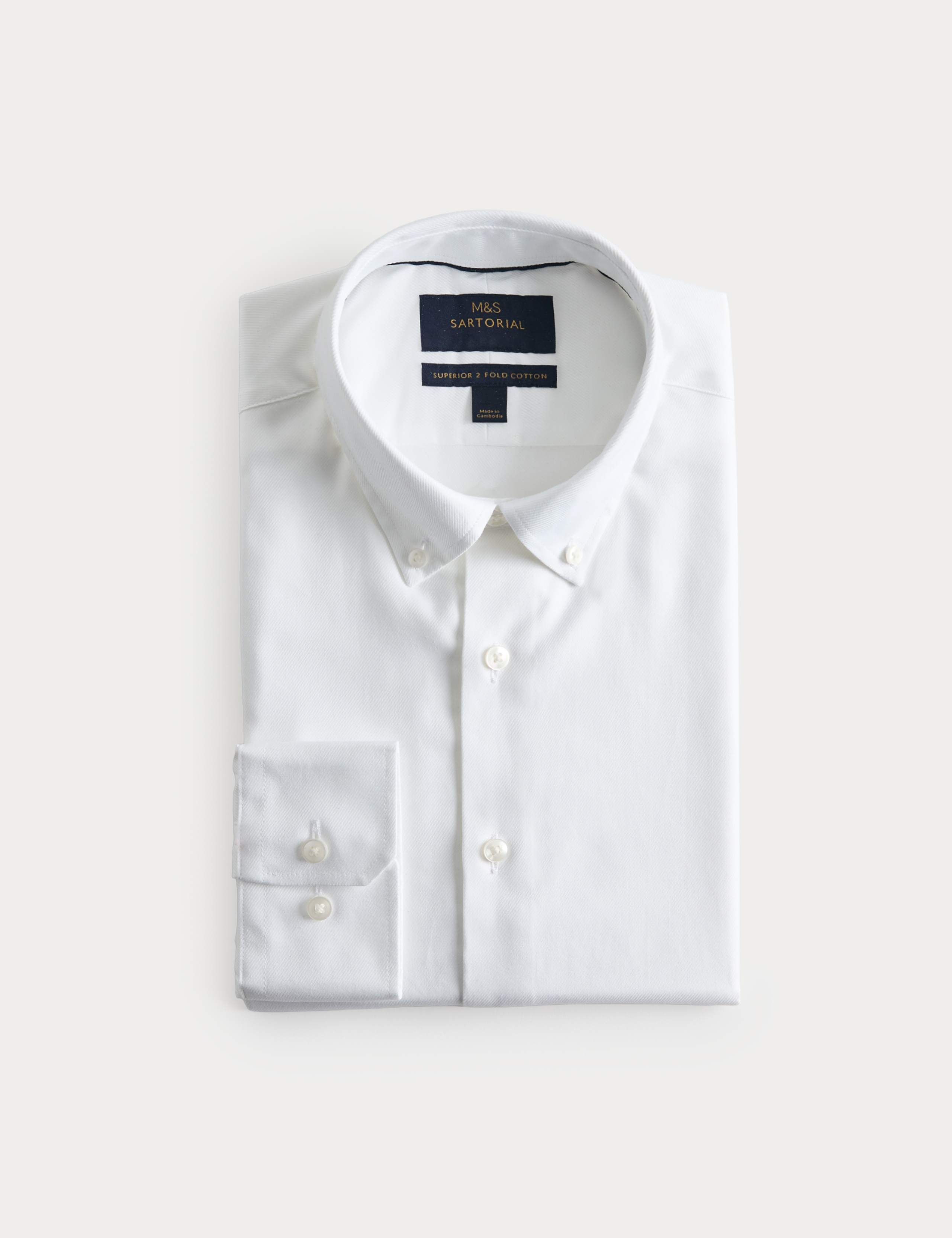 Slim Fit Pure Cotton Twill Luxury Shirt 2 of 8