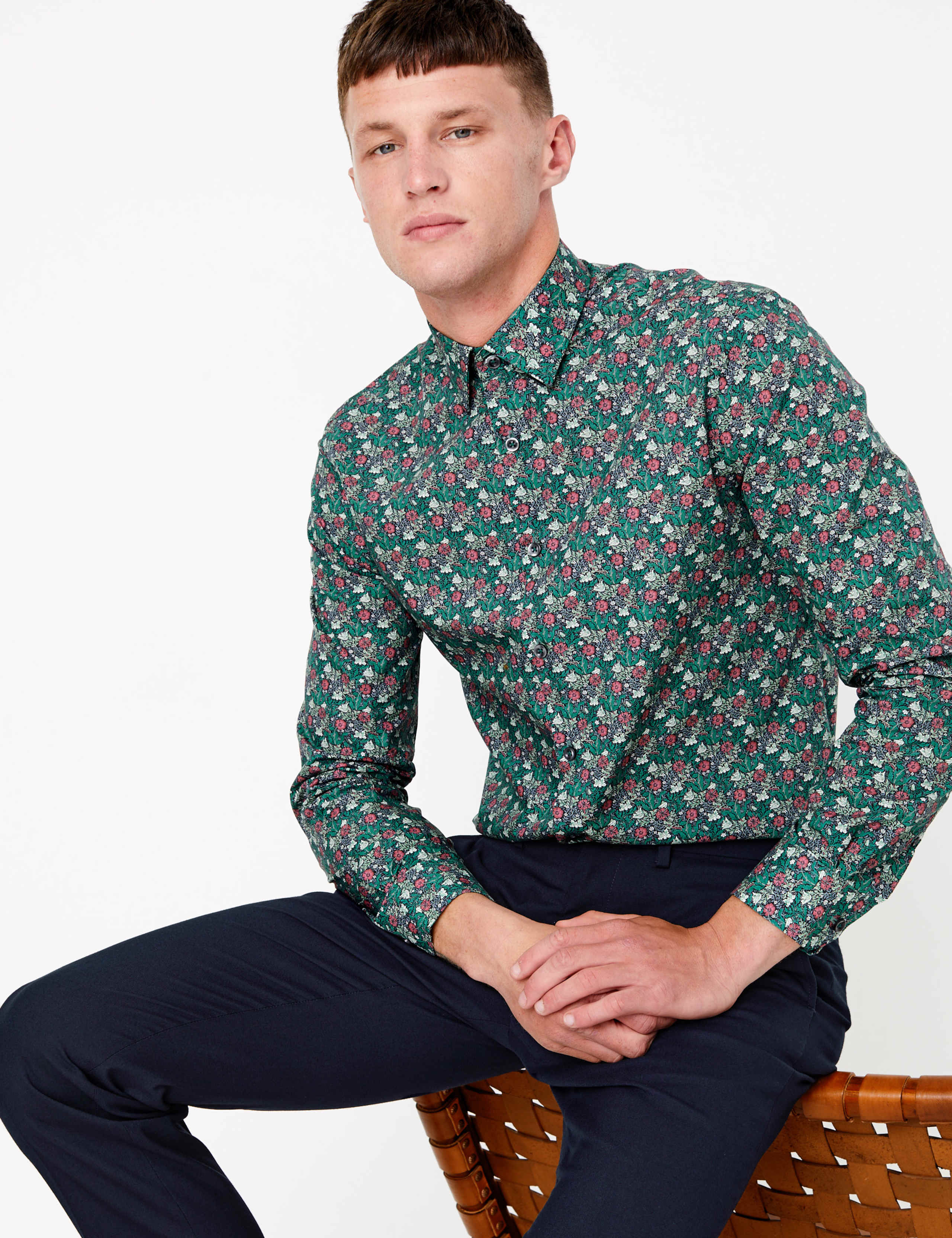 Tailored Fit William Morris Print Shirt 1 of 4