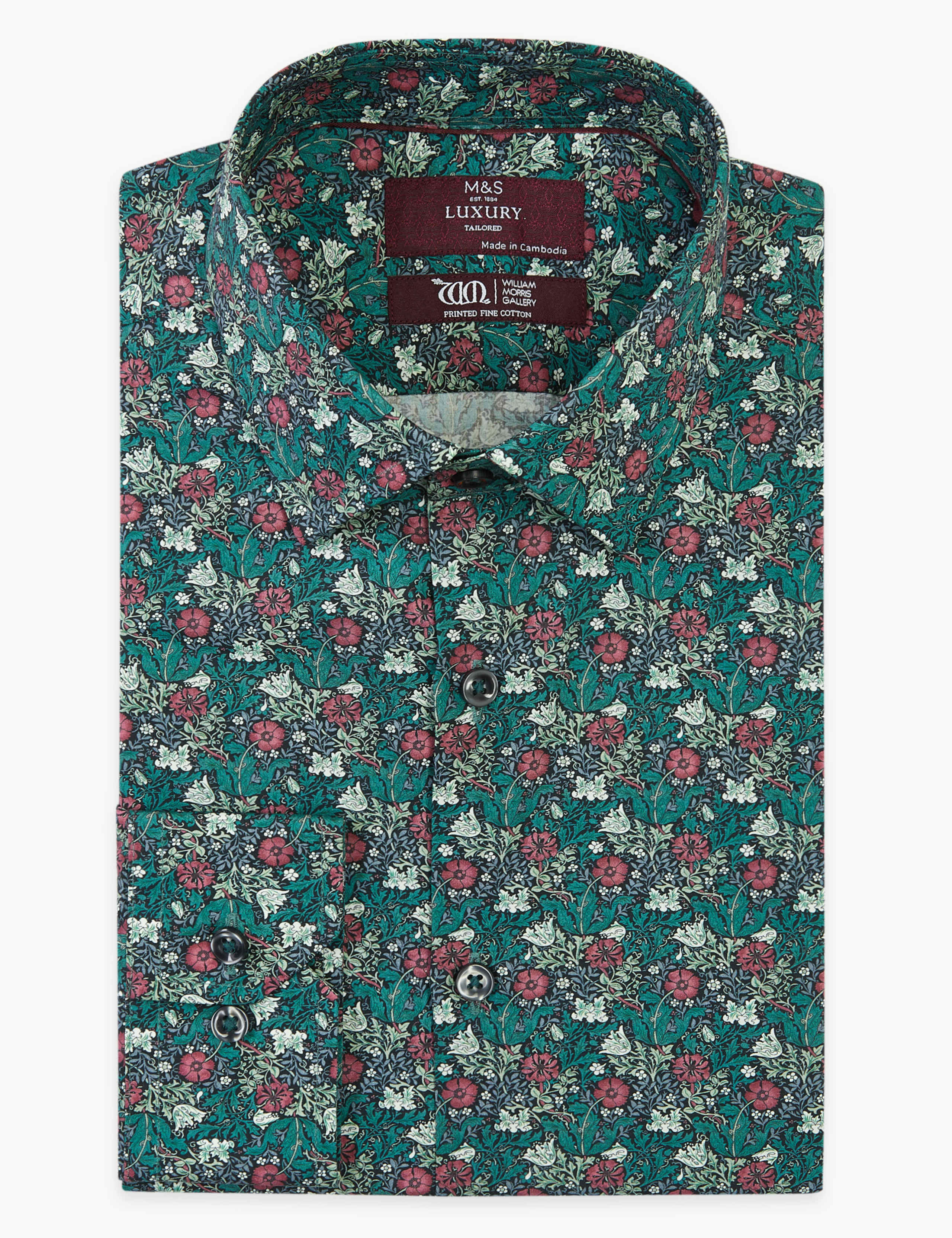 Tailored Fit William Morris Print Shirt 2 of 4