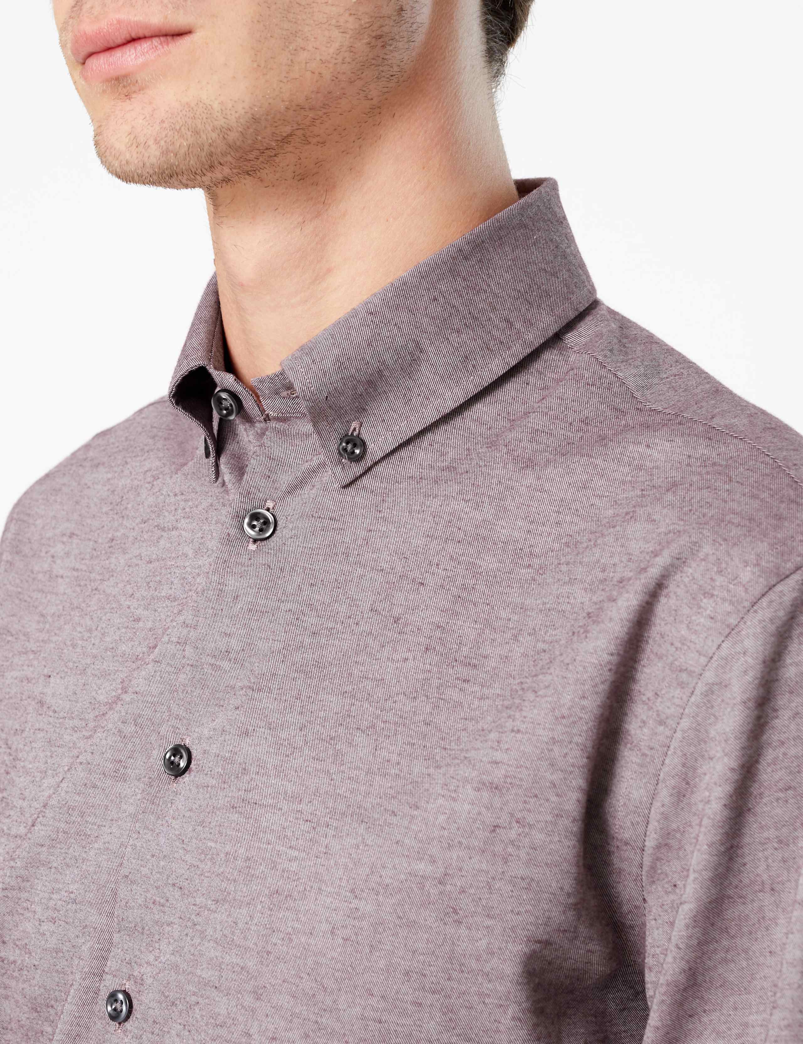 Tailored Fit Brushed Cotton Twill Shirt with Wool 3 of 5