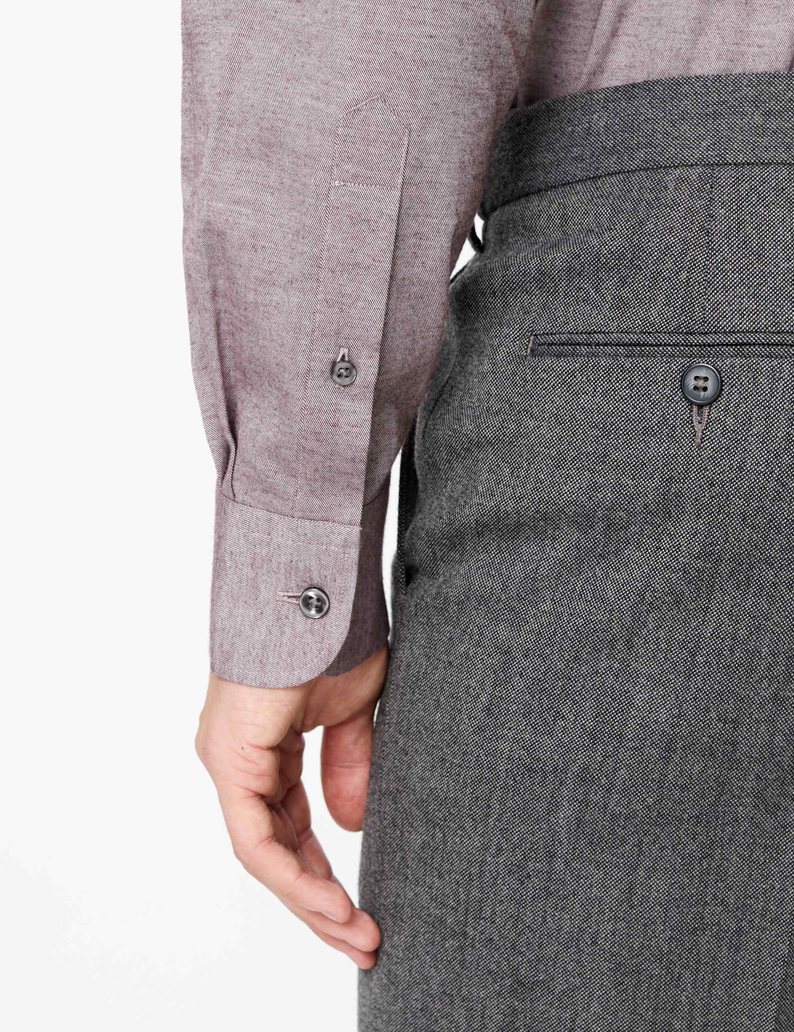 Tailored Fit Brushed Cotton Twill Shirt with Wool 5 of 5