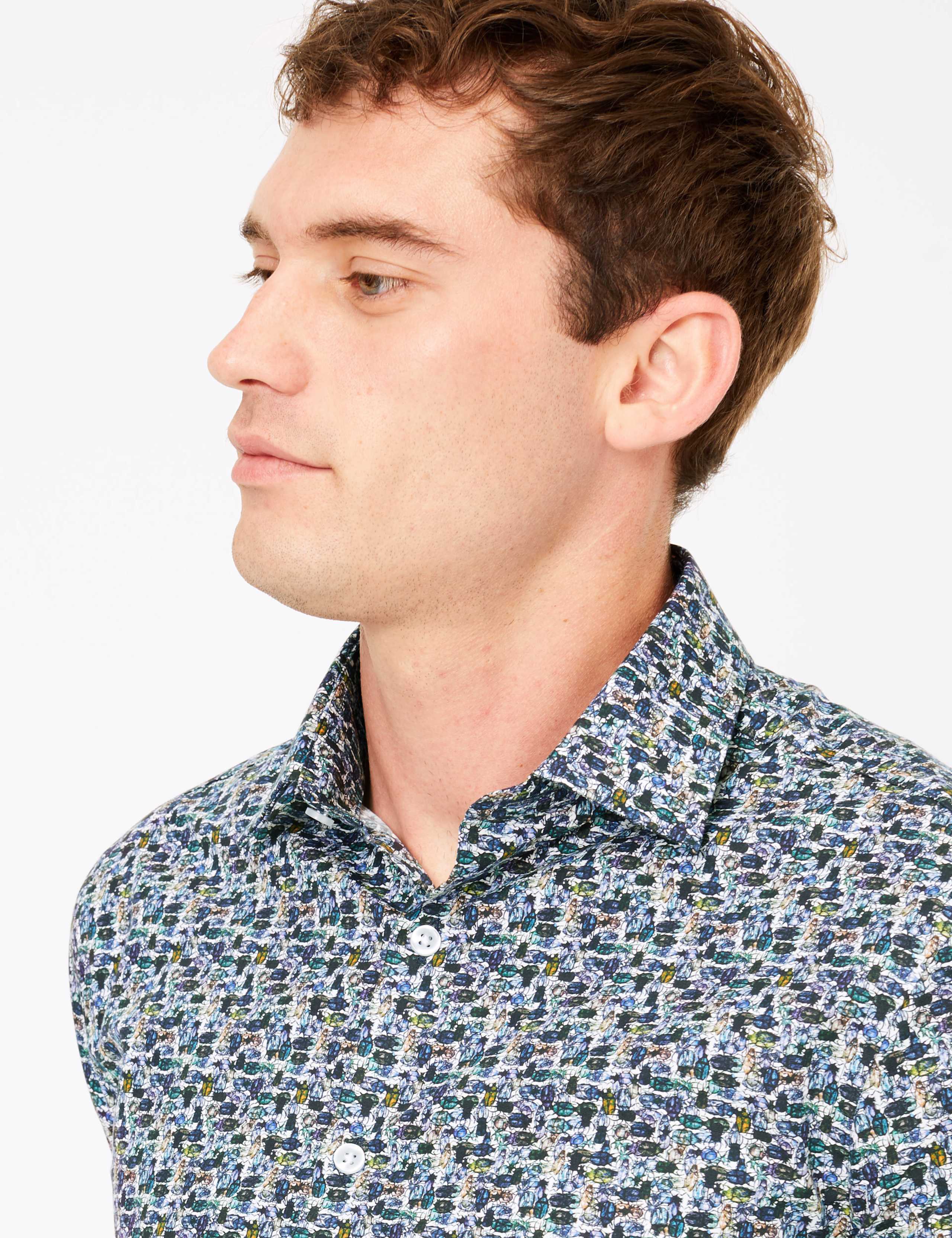 Tailored Fit Italian Design Beetle Print Shirt 3 of 4