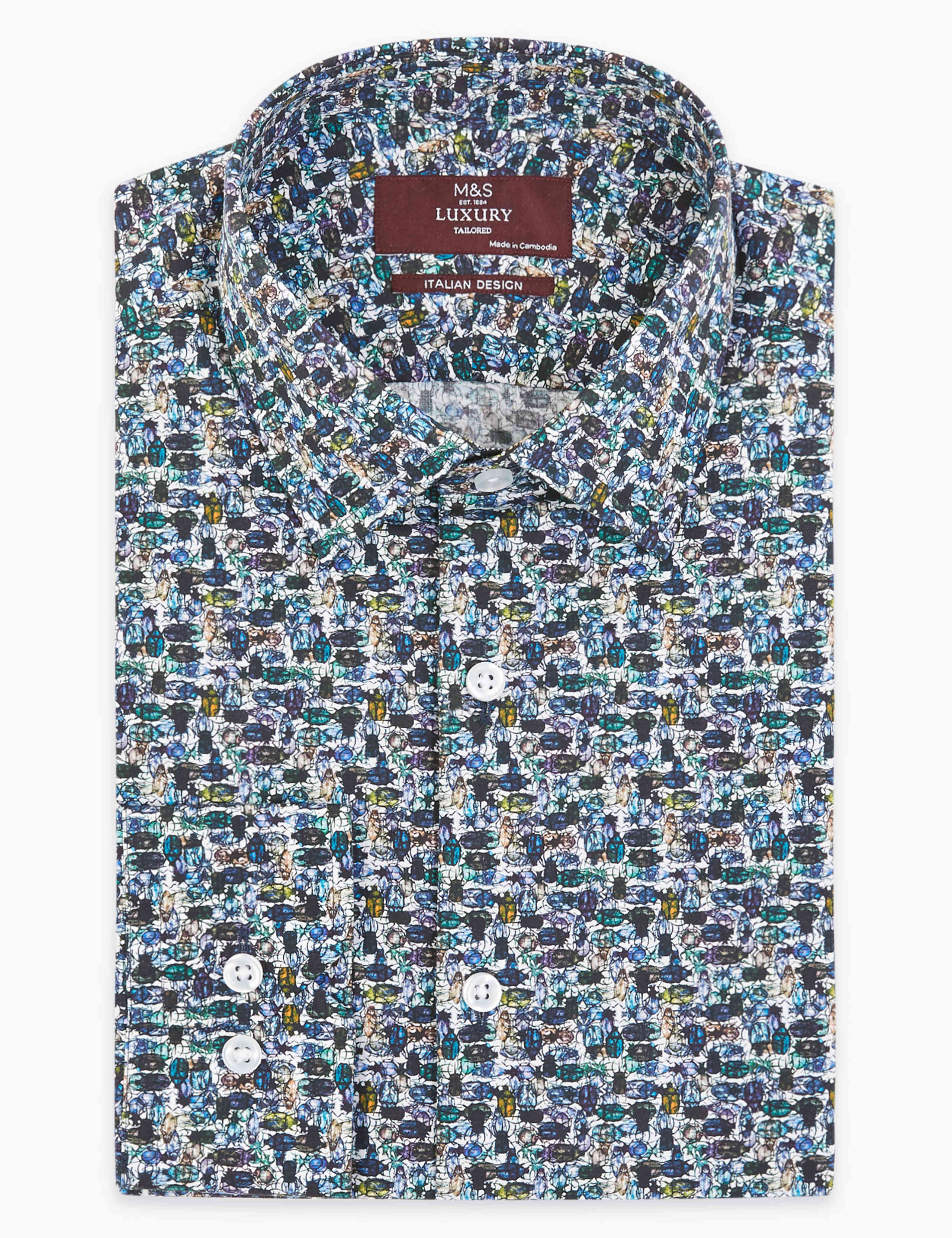 Tailored Fit Italian Design Beetle Print Shirt 2 of 4