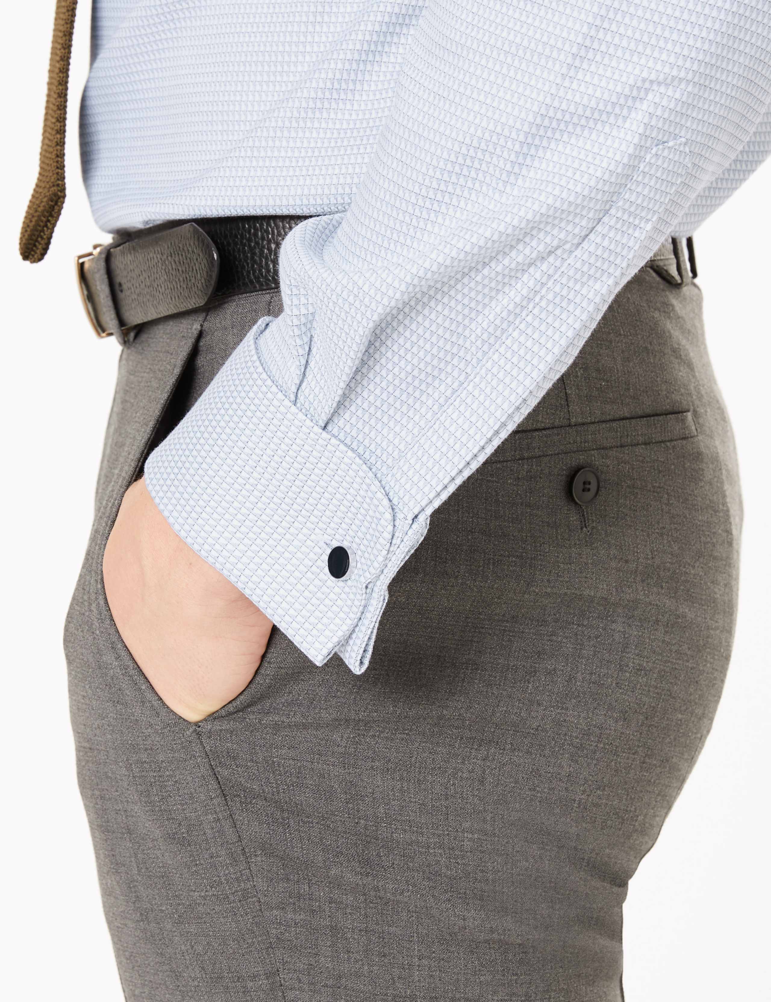 Tailored Fit Pure Cotton Textured Shirt 5 of 5