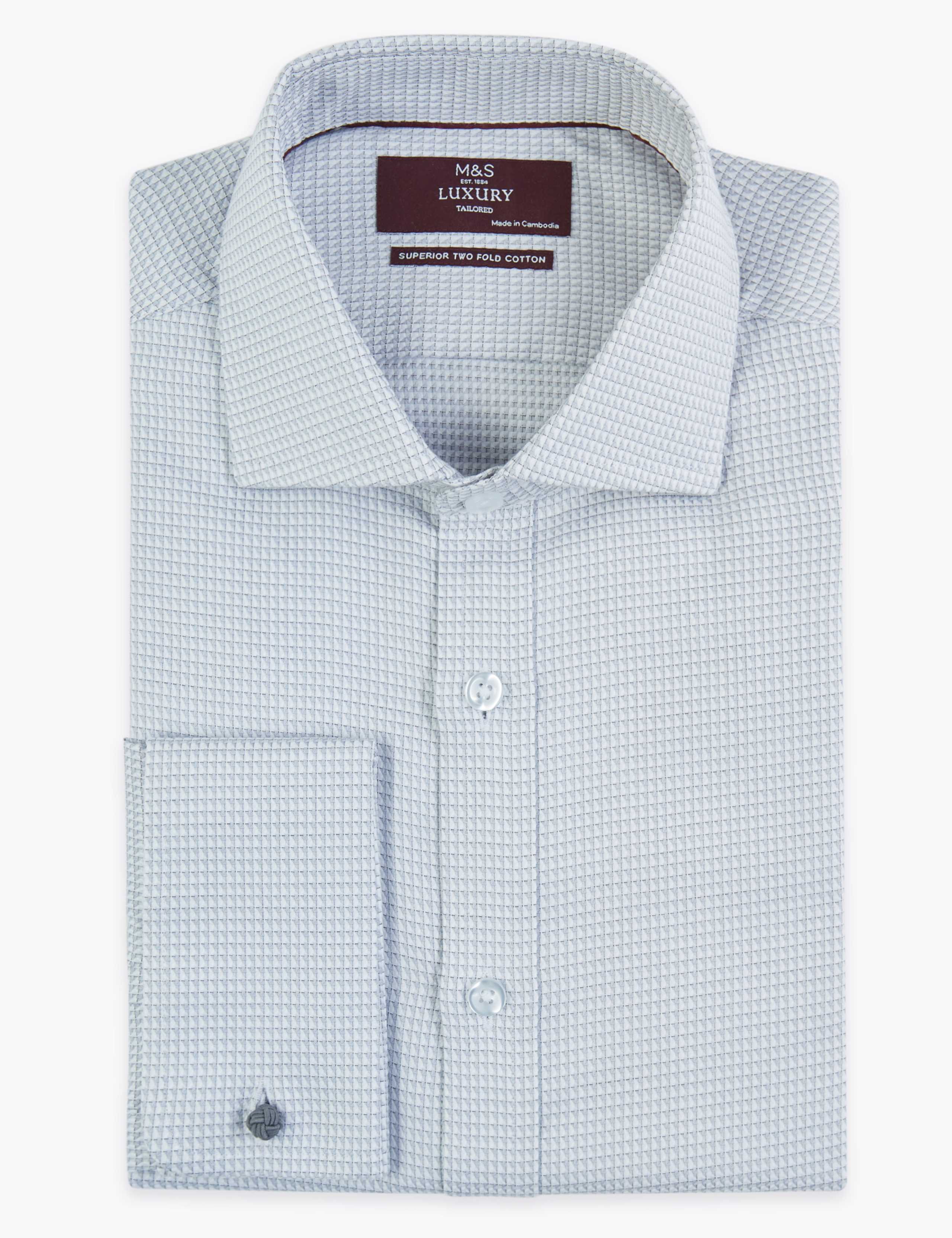 Tailored Fit Pure Cotton Textured Shirt 2 of 5