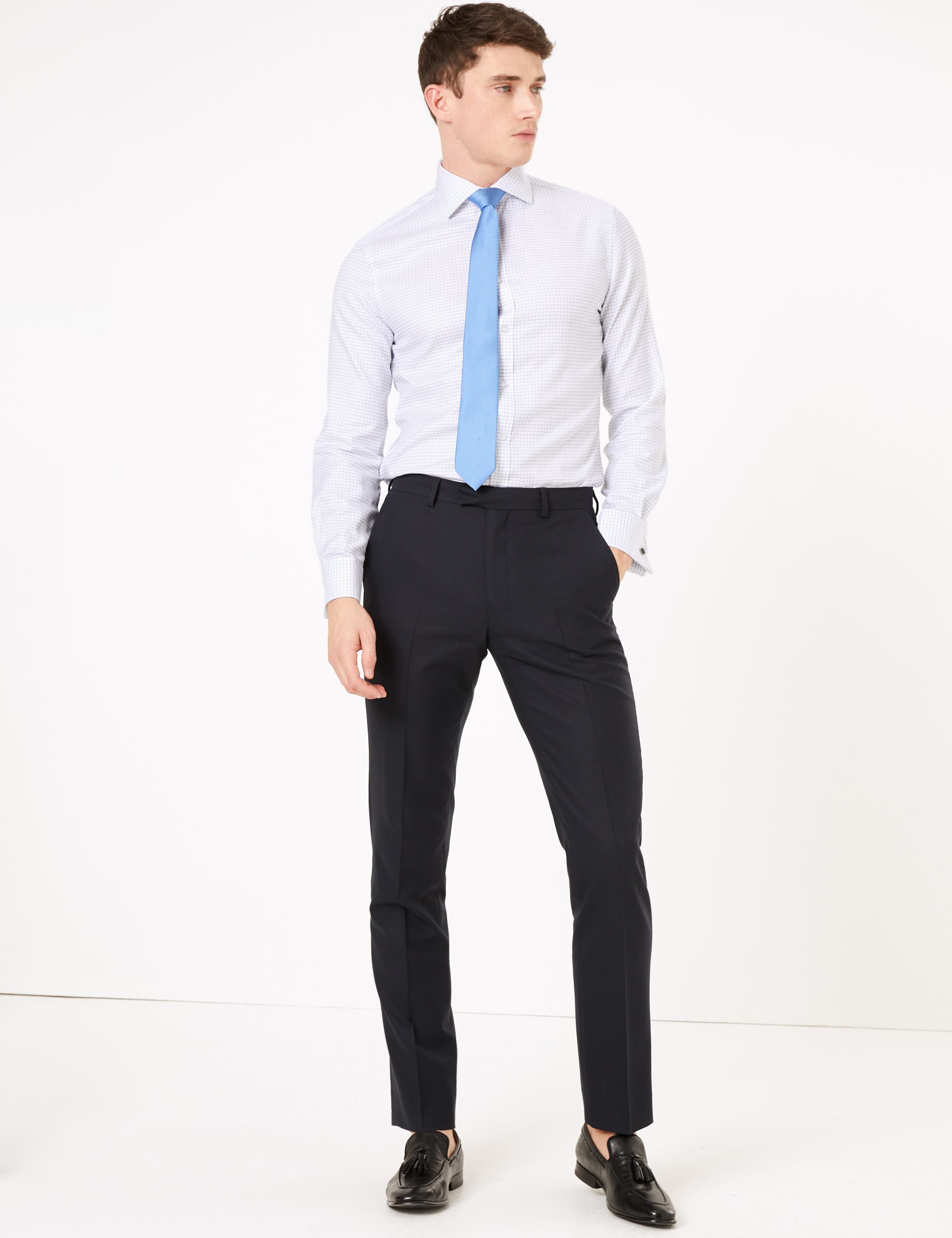 Pure Cotton Tailored Fit Checked Shirt 1 of 5
