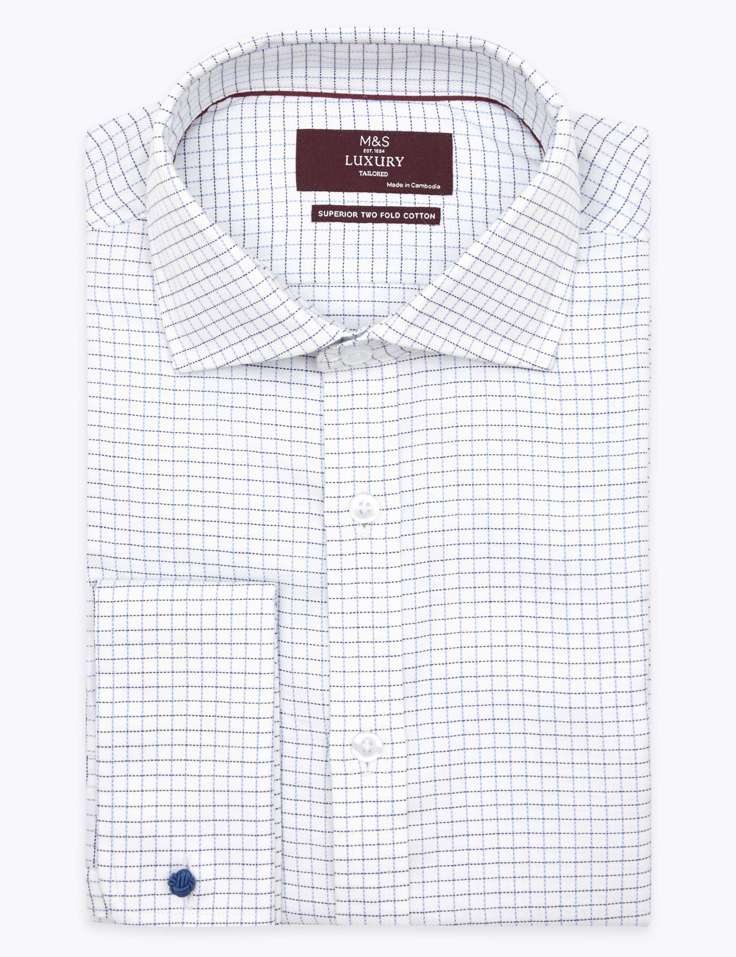 Pure Cotton Tailored Fit Checked Shirt 2 of 5