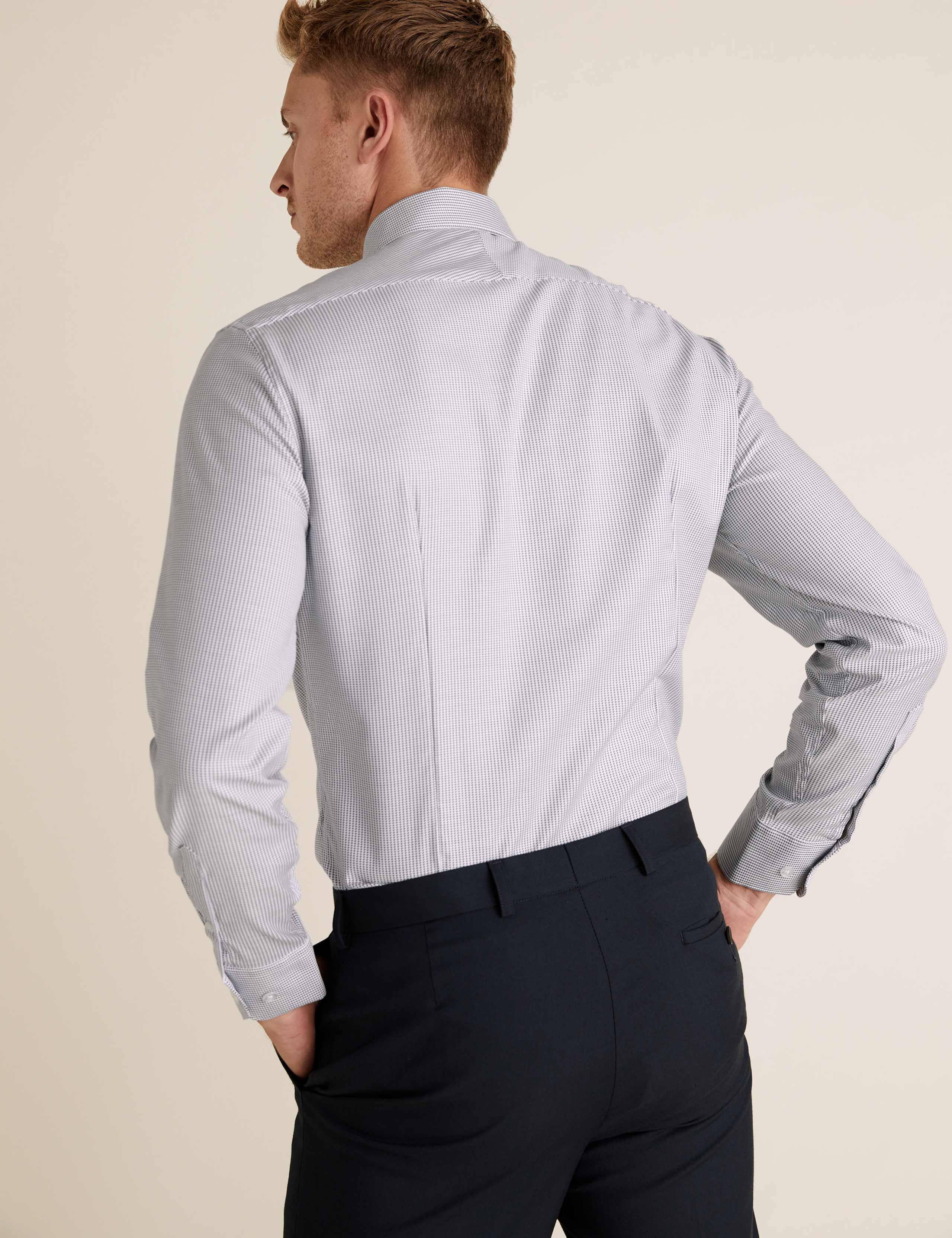 Slim Fit Cotton Stretch Dogtooth Shirt 4 of 5