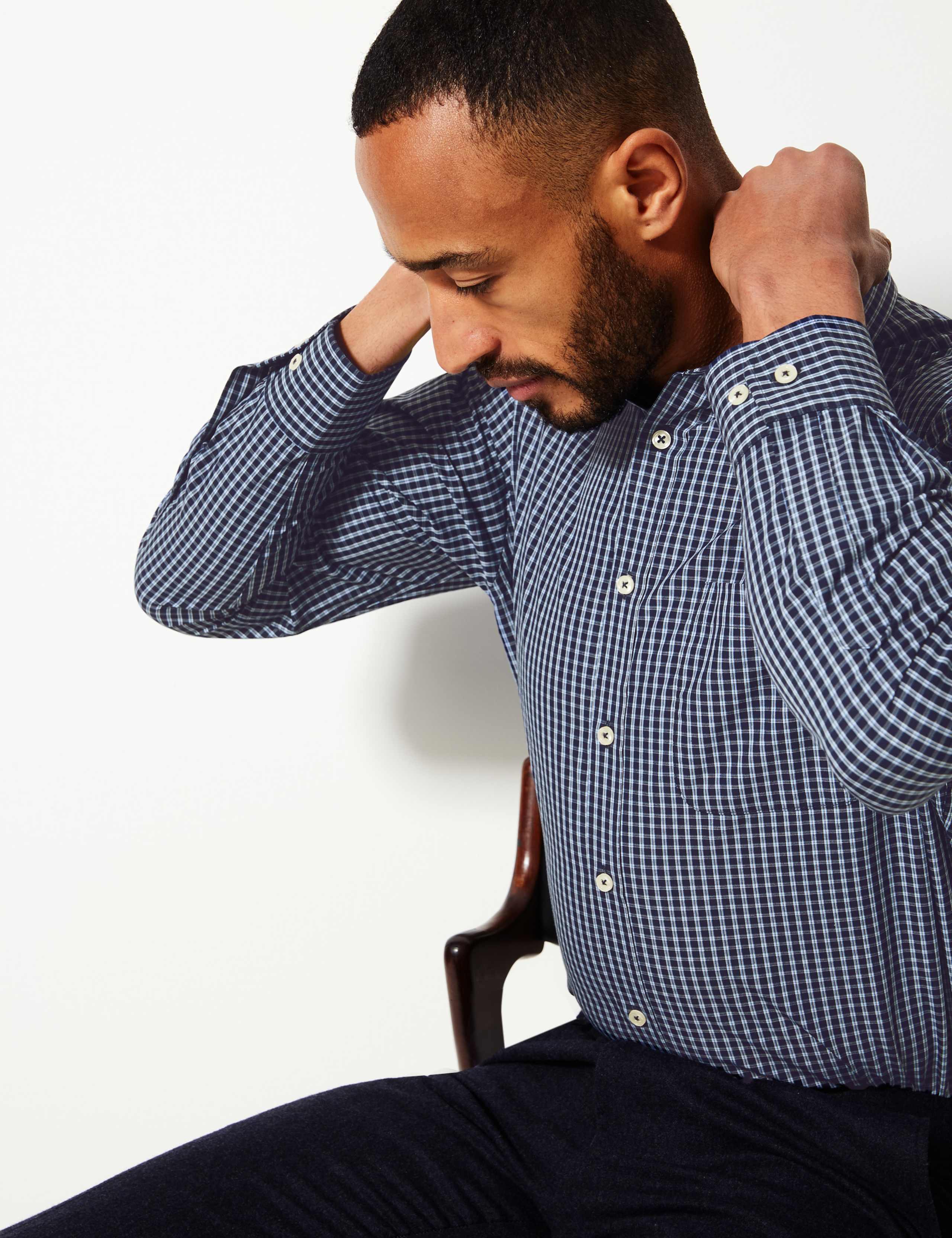 Cotton Rich Regular Fit Shirt with Pocket 3 of 5