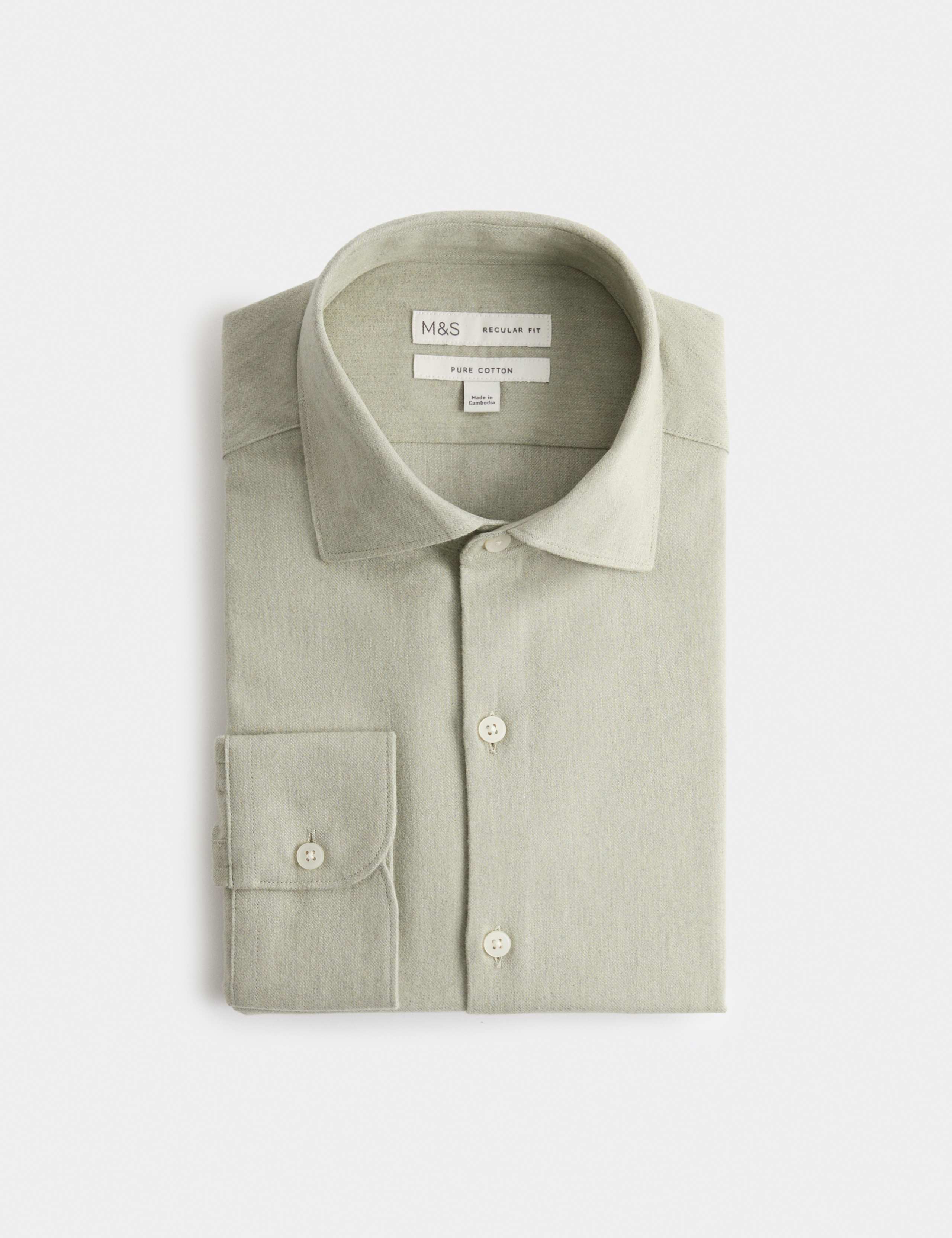 Regular Fit Easy Iron Marl Shirt 1 of 2