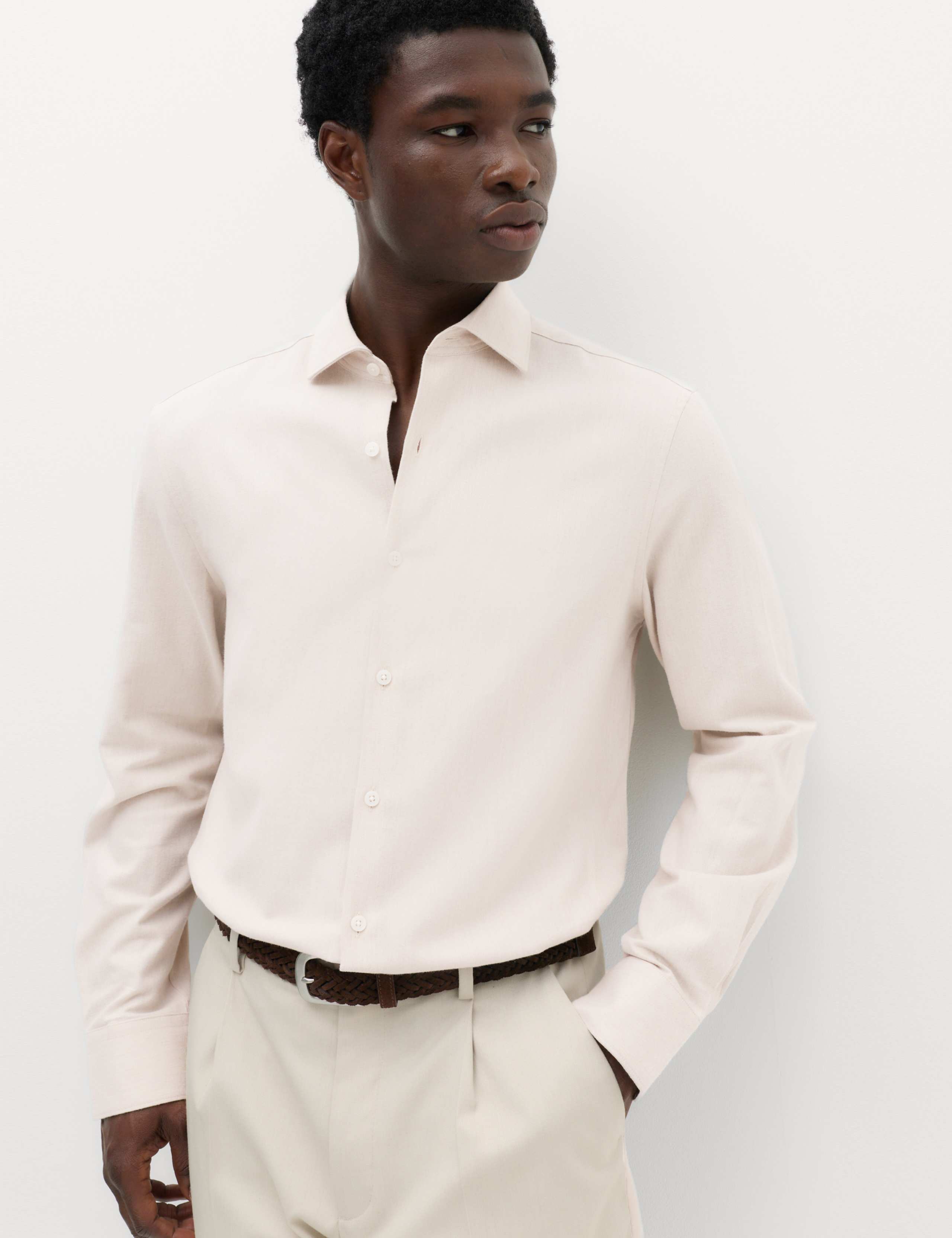 Regular Fit Easy Iron Marl Shirt 1 of 7