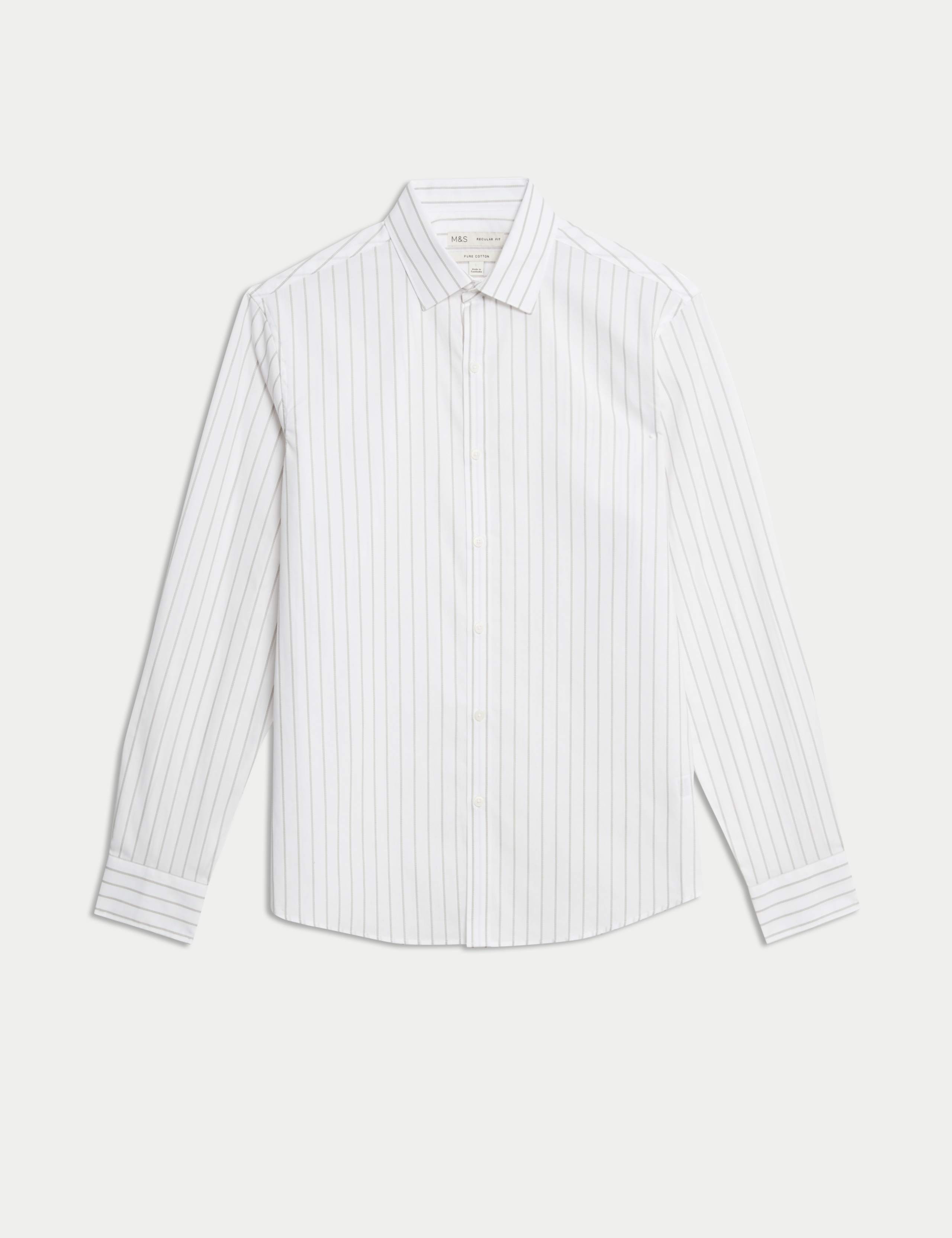 Easy Iron Pure Cotton Striped Shirt 2 of 6