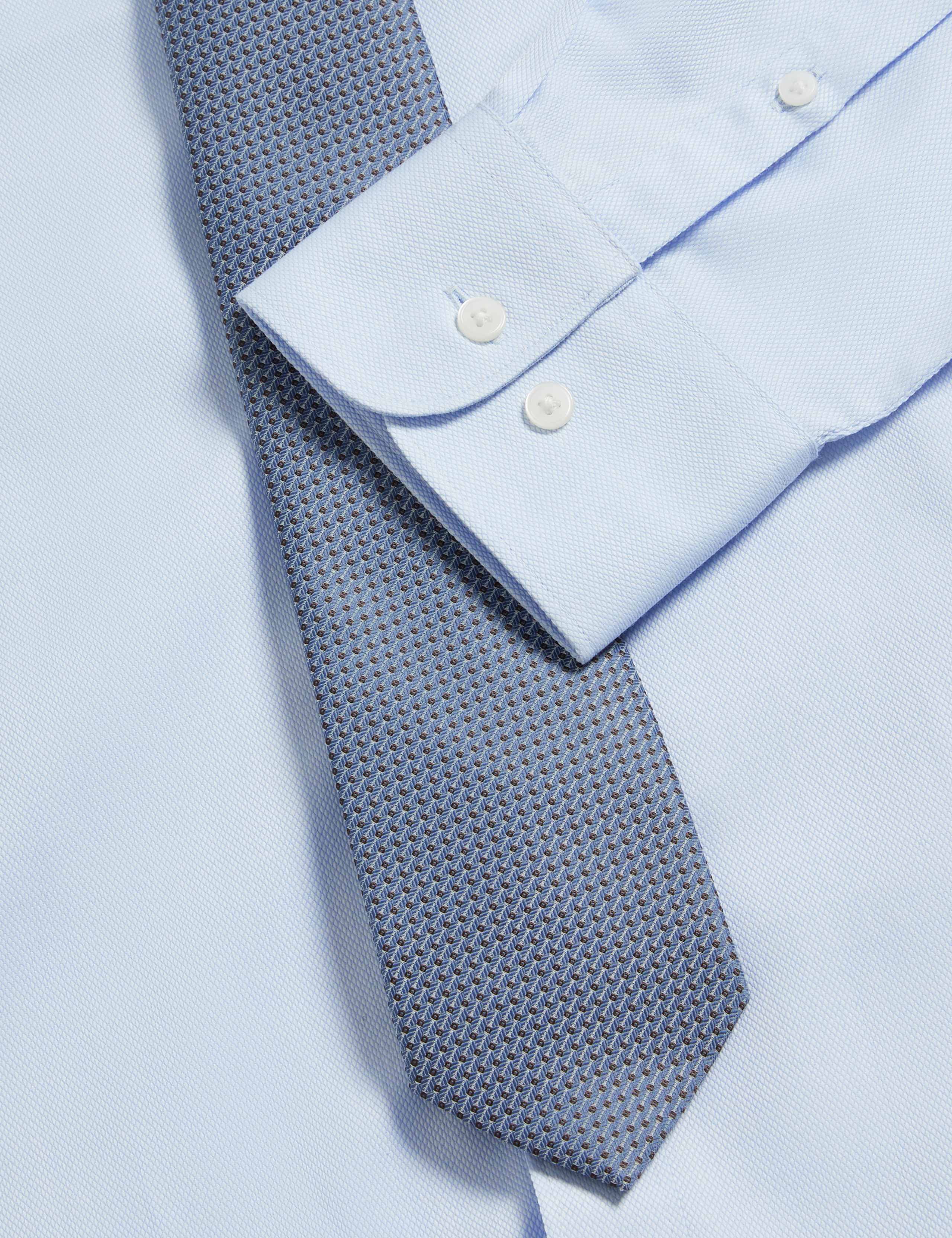 Regular Fit Easy Iron Cotton Blend Shirt & Tie 3 of 6