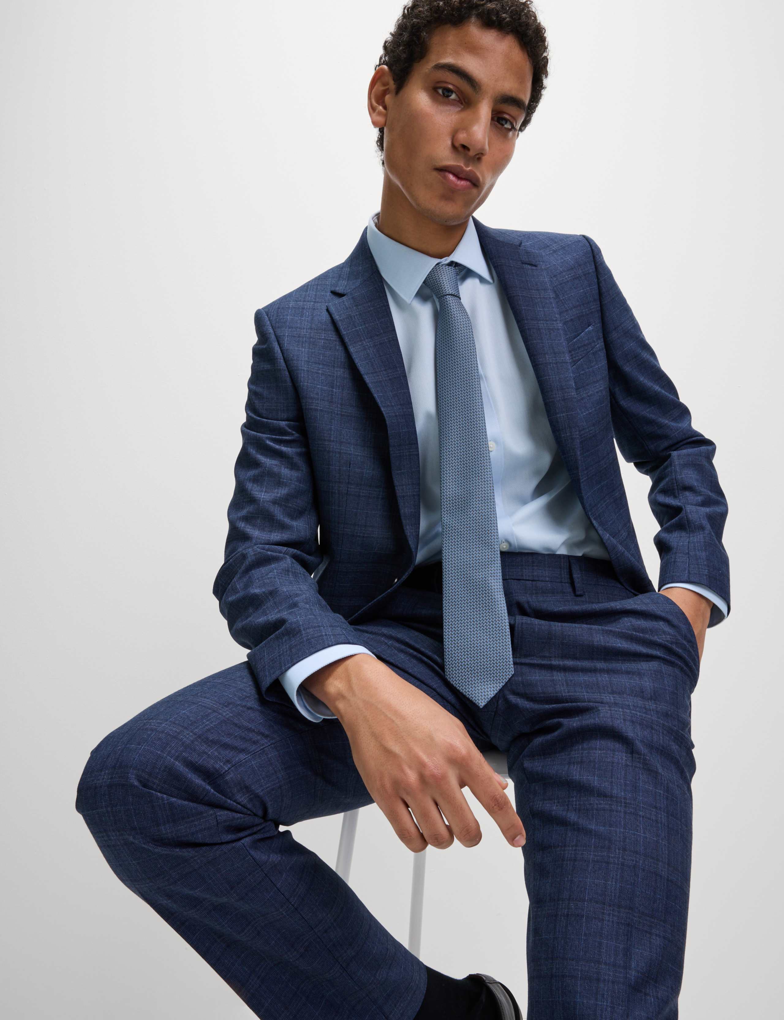Regular Fit Easy Iron Cotton Blend Shirt & Tie 5 of 6