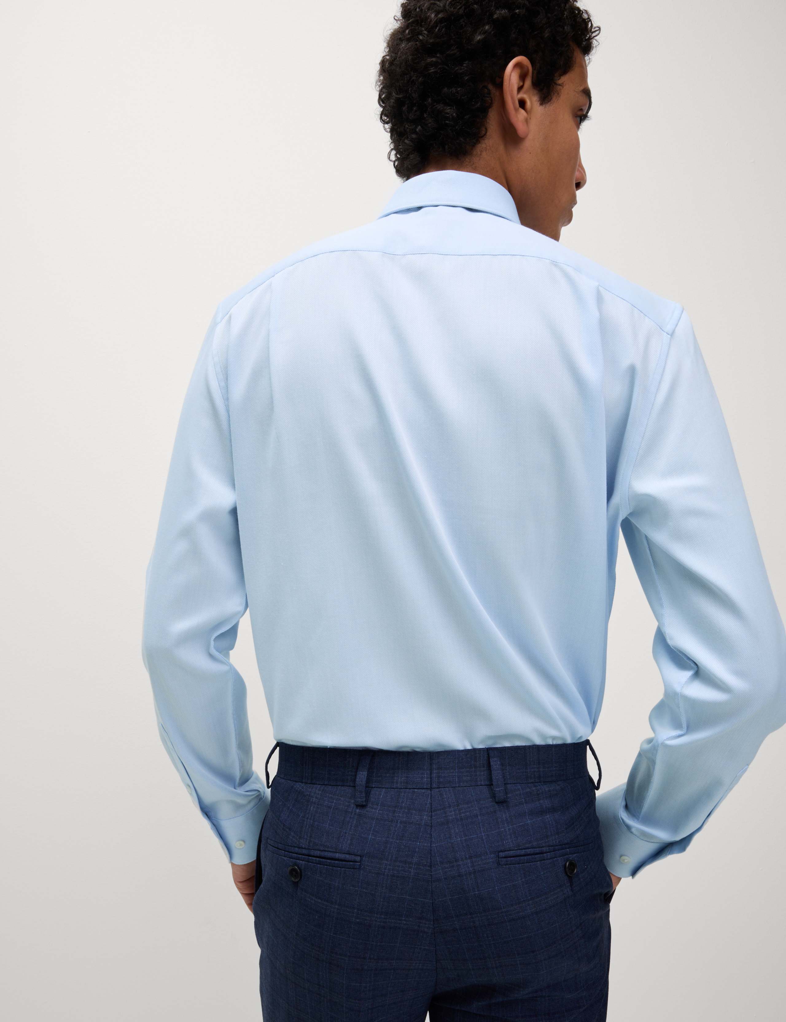 Regular Fit Easy Iron Cotton Blend Shirt & Tie 6 of 6