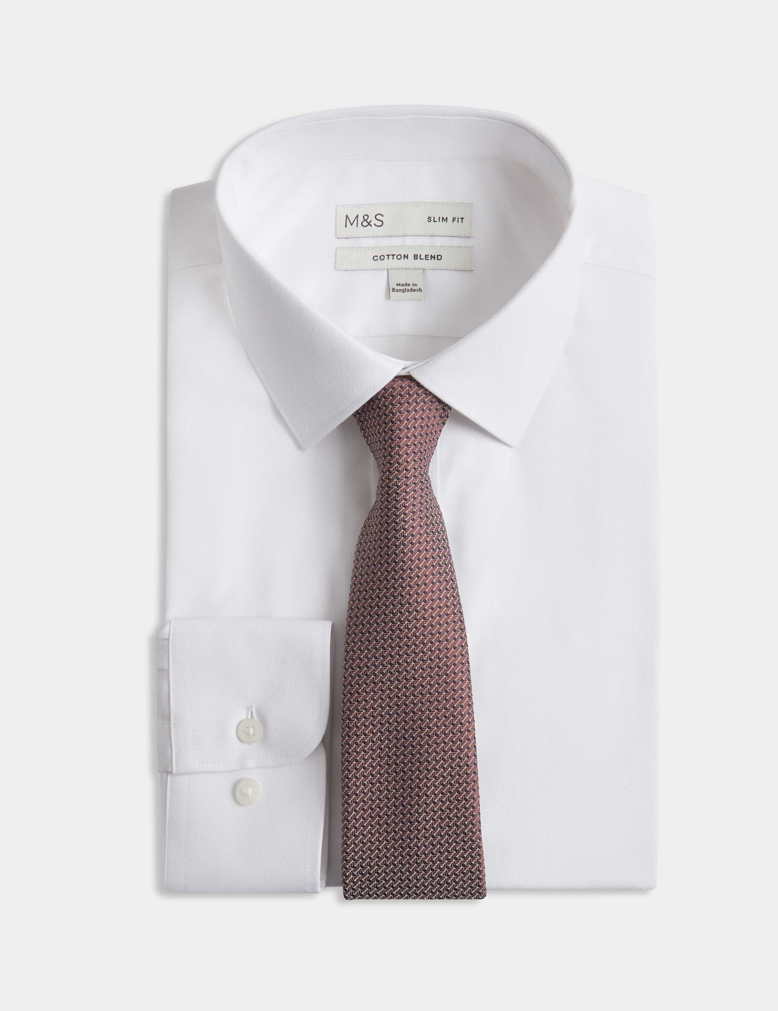 Slim Fit Easy Iron Shirt and Tie 2 of 6