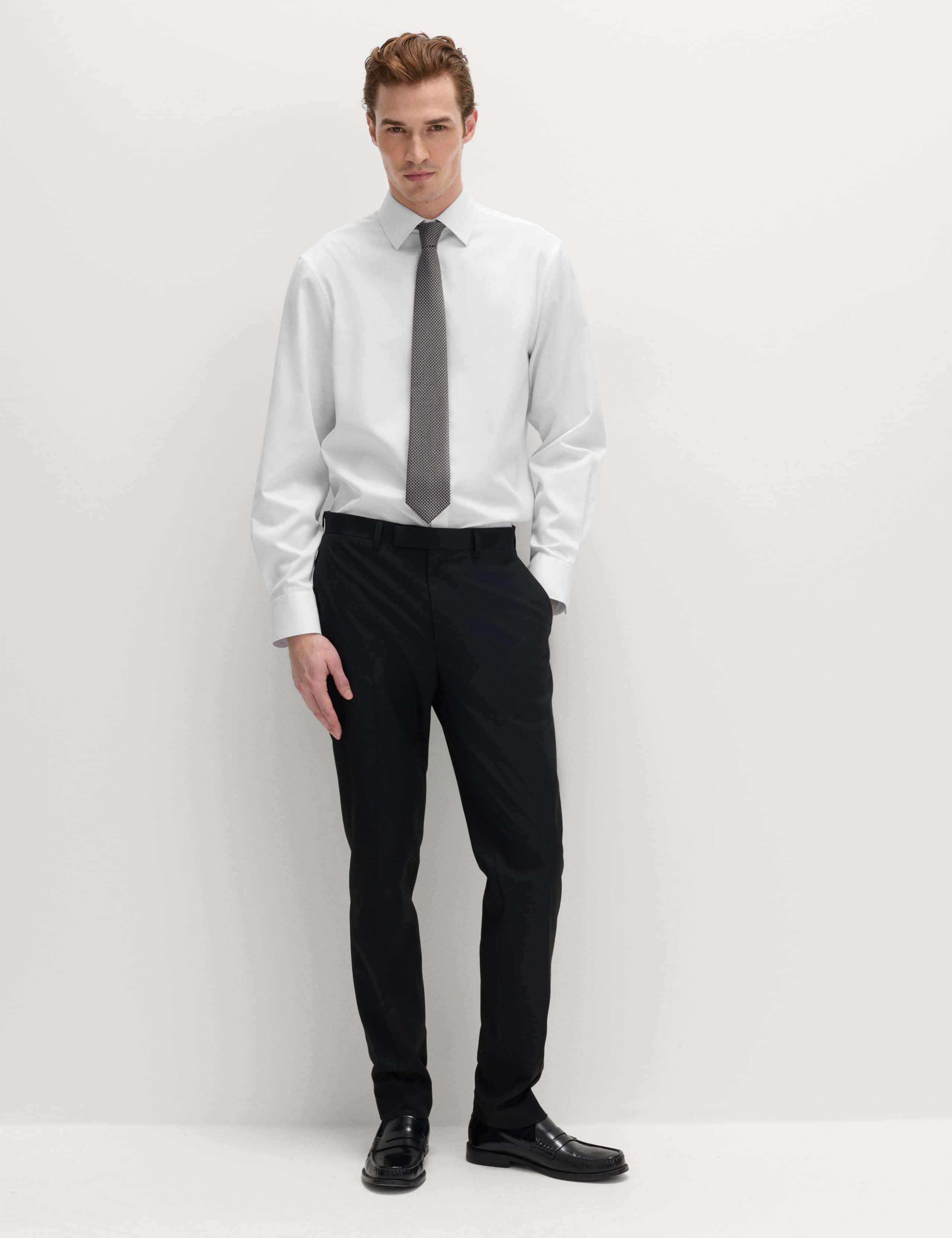 2 piece Regular Fit Easy Iron Shirt & Tie Set 5 of 7