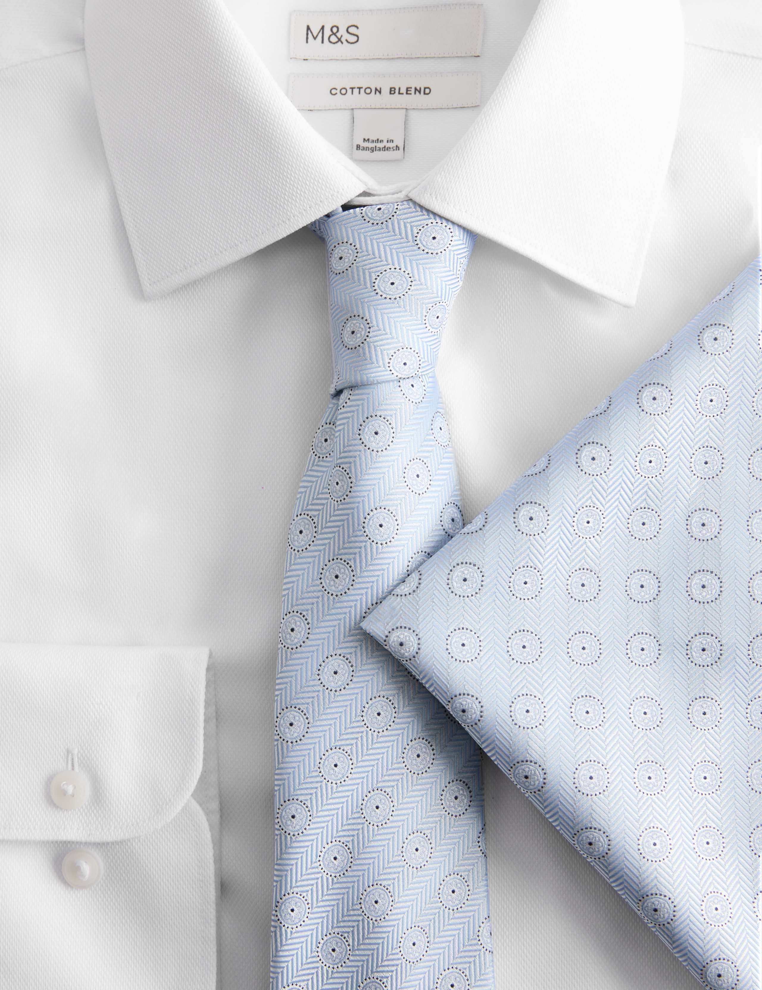 3 Piece Regular Fit Easy Iron Shirt & Tie Set 7 of 7