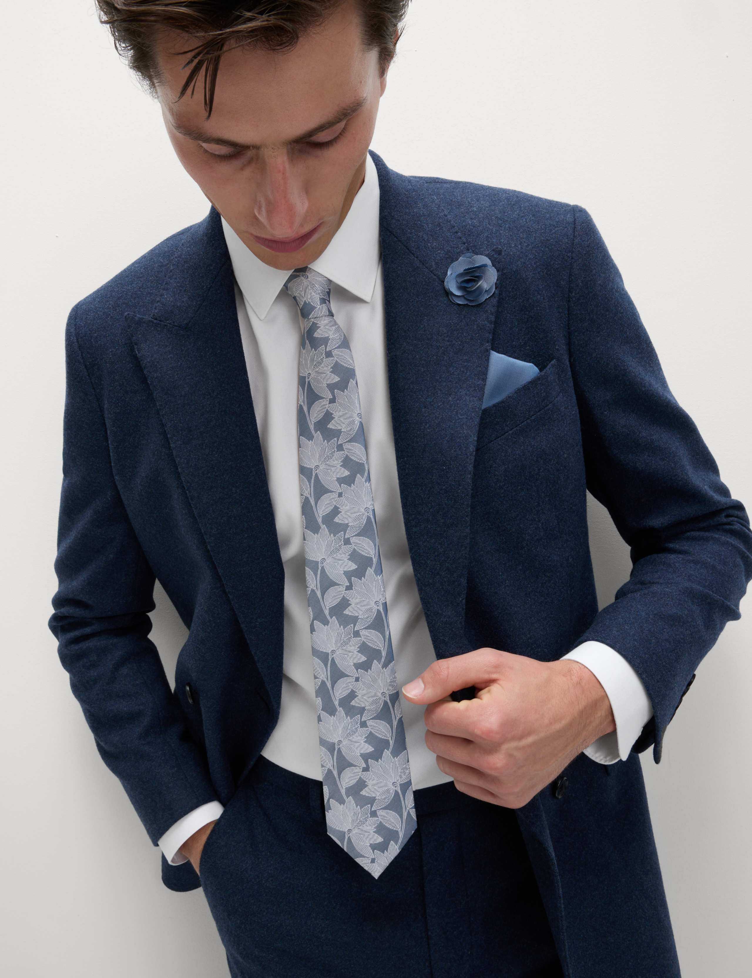 4pc Regular Fit Easy Iron Shirt and Tie Set 1 of 8