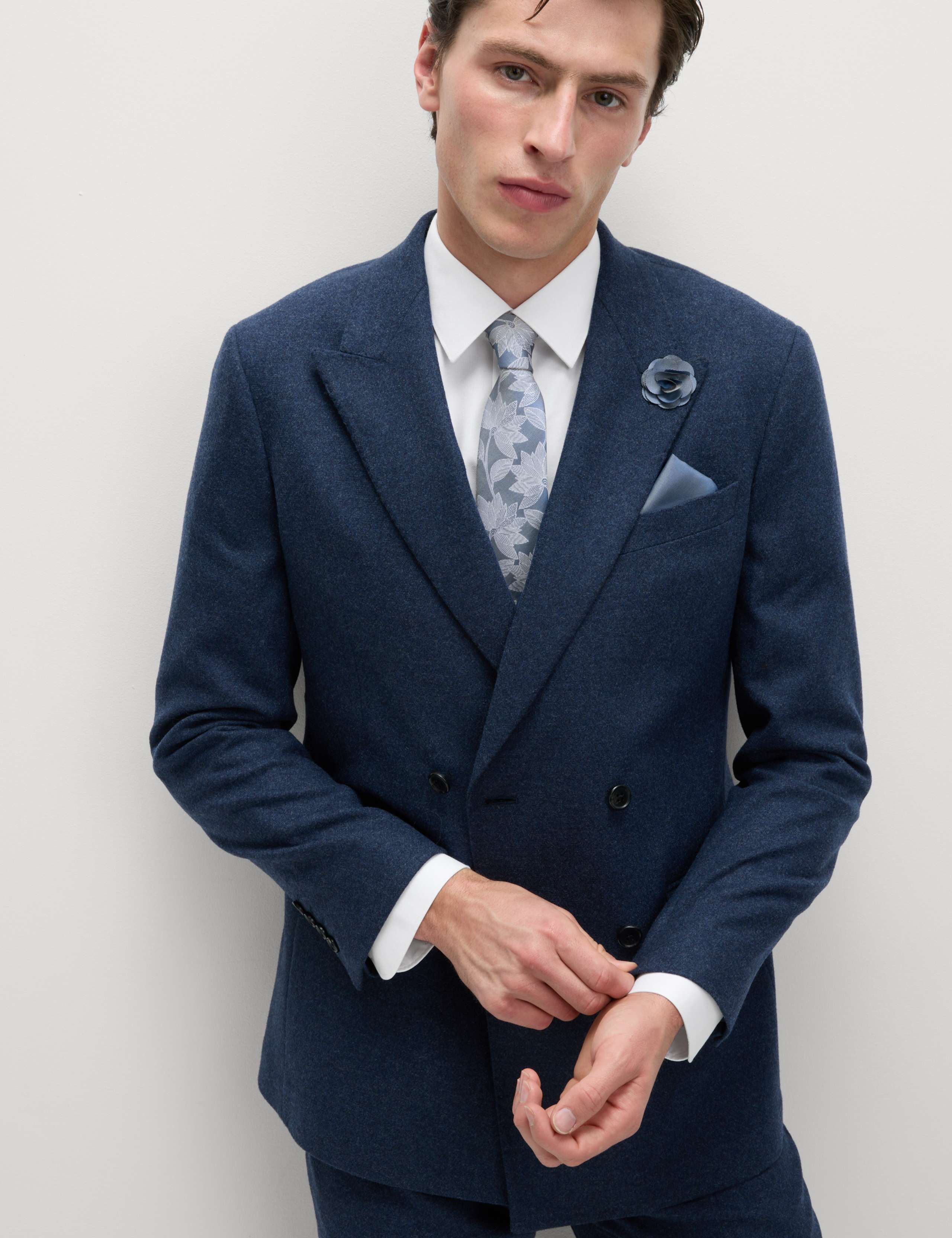 4pc Regular Fit Easy Iron Shirt and Tie Set 6 of 8