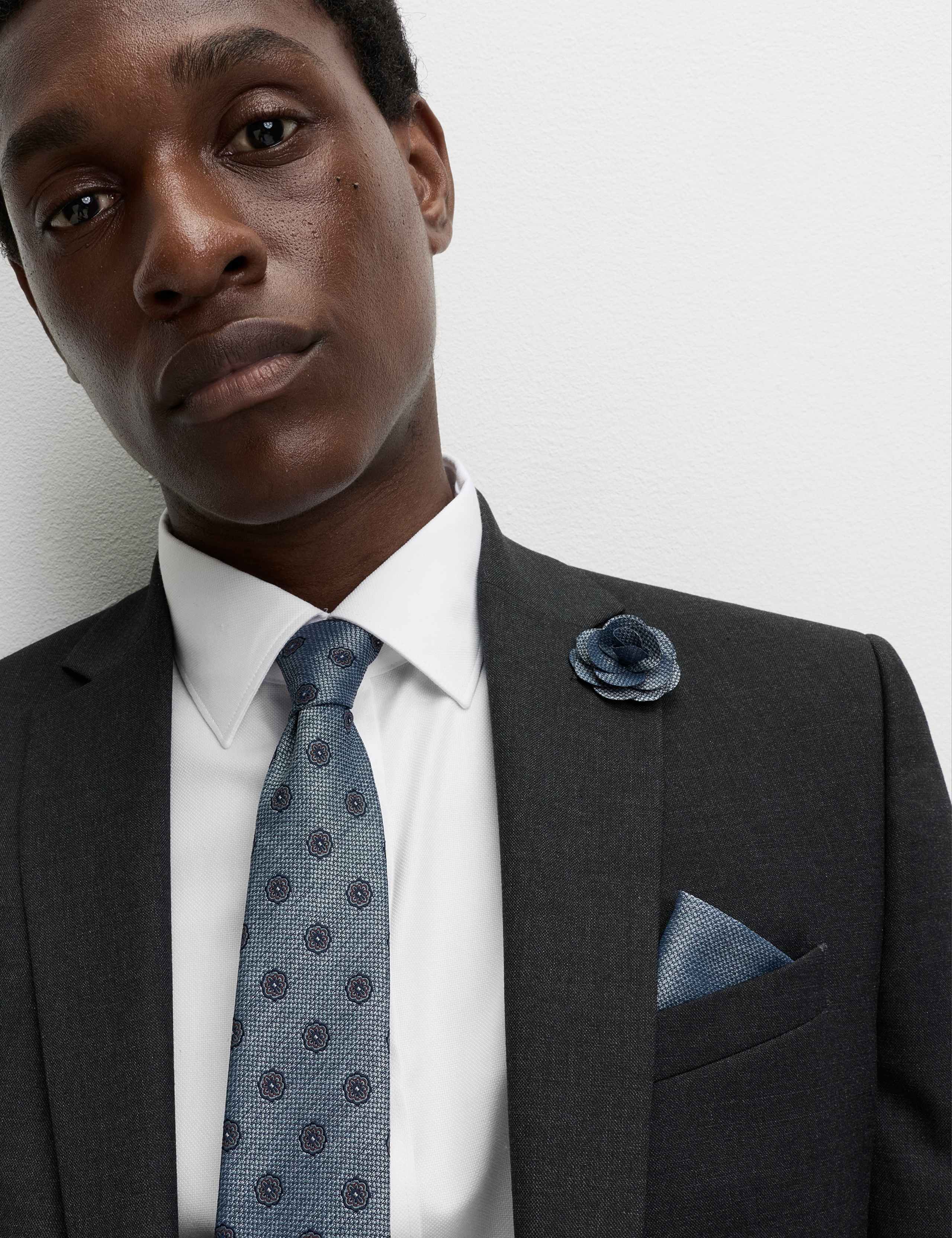 4pc Regular Fit Easy Iron Shirt and Tie Set 6 of 7