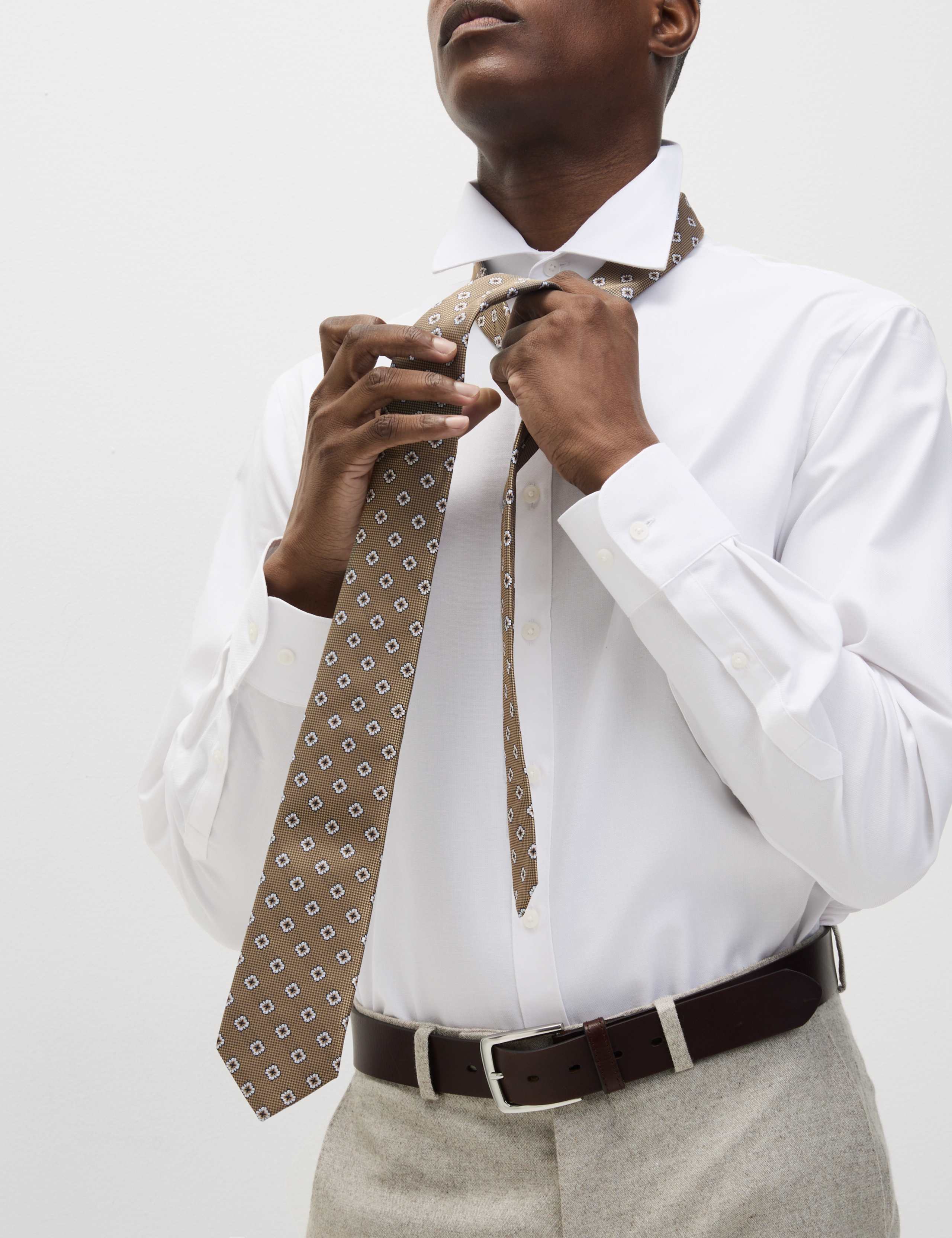 4pc Regular Fit Easy Iron Shirt and Tie Set 5 of 6