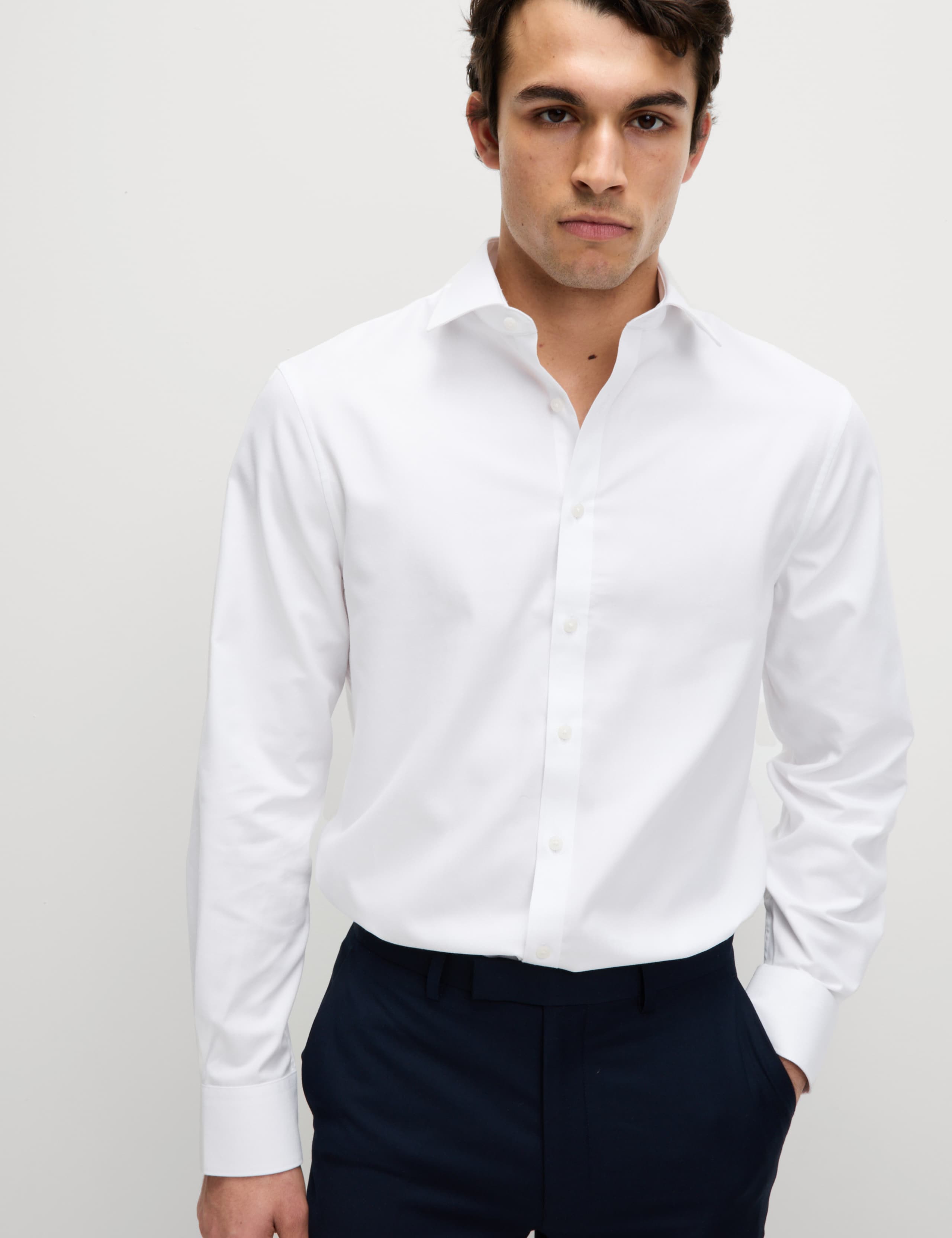 4pc Regular Fit Easy Iron Shirt and Tie Set 4 of 7