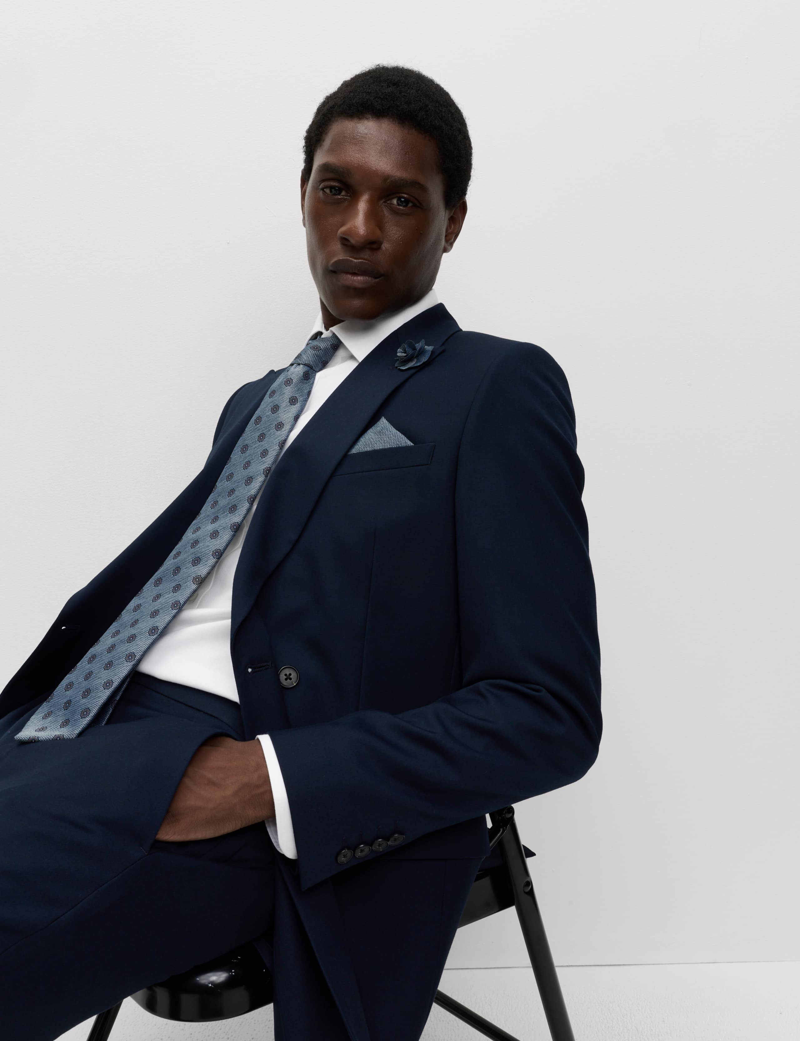 4pc Slim Fit Easy Iron Shirt and Tie Set 7 of 8