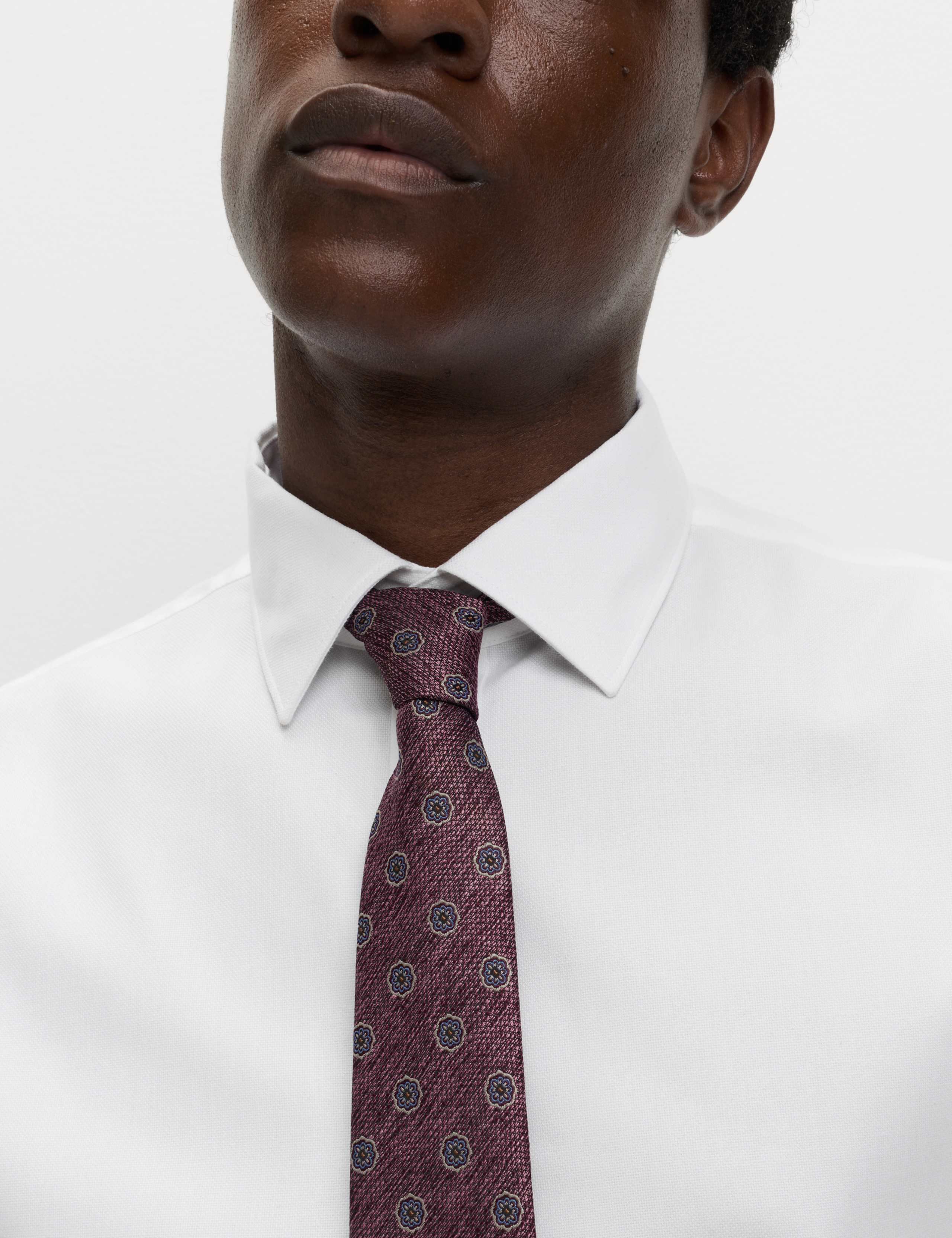 4pc Slim Fit Easy Iron Shirt and Tie Set 3 of 8