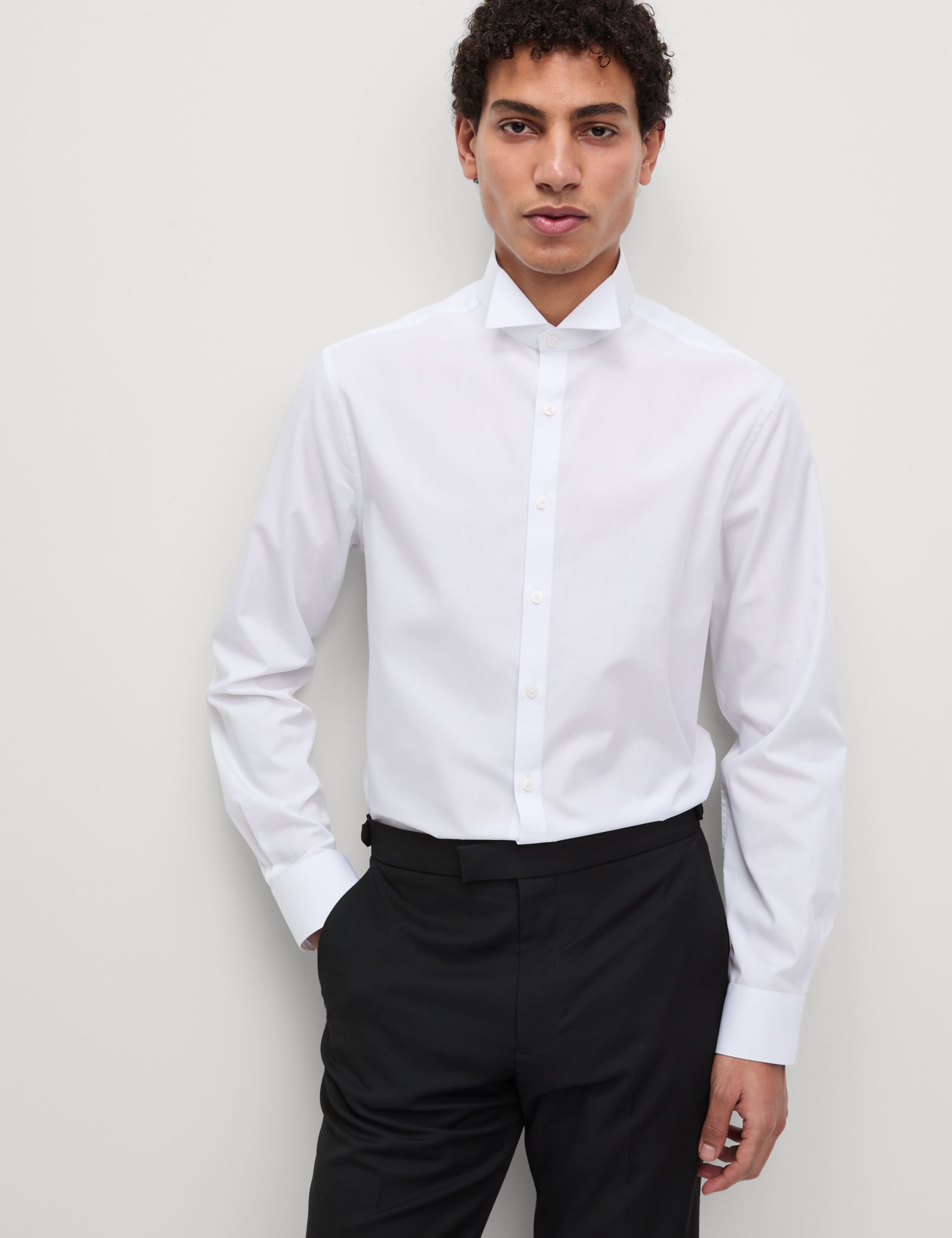 Slim Fit Cotton Blend Dress Shirt 5 of 7