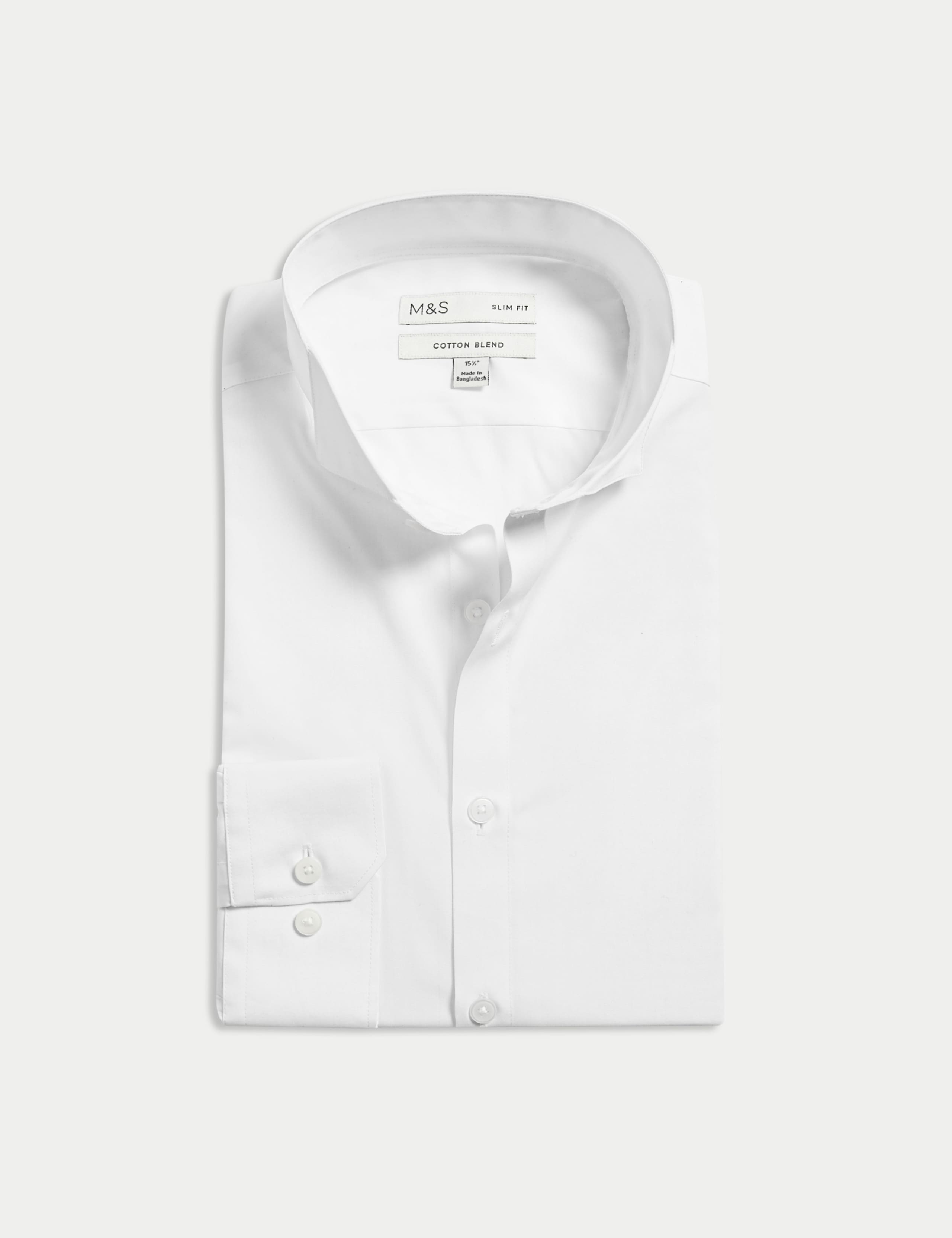 Slim Fit Cotton Blend Dress Shirt 2 of 7
