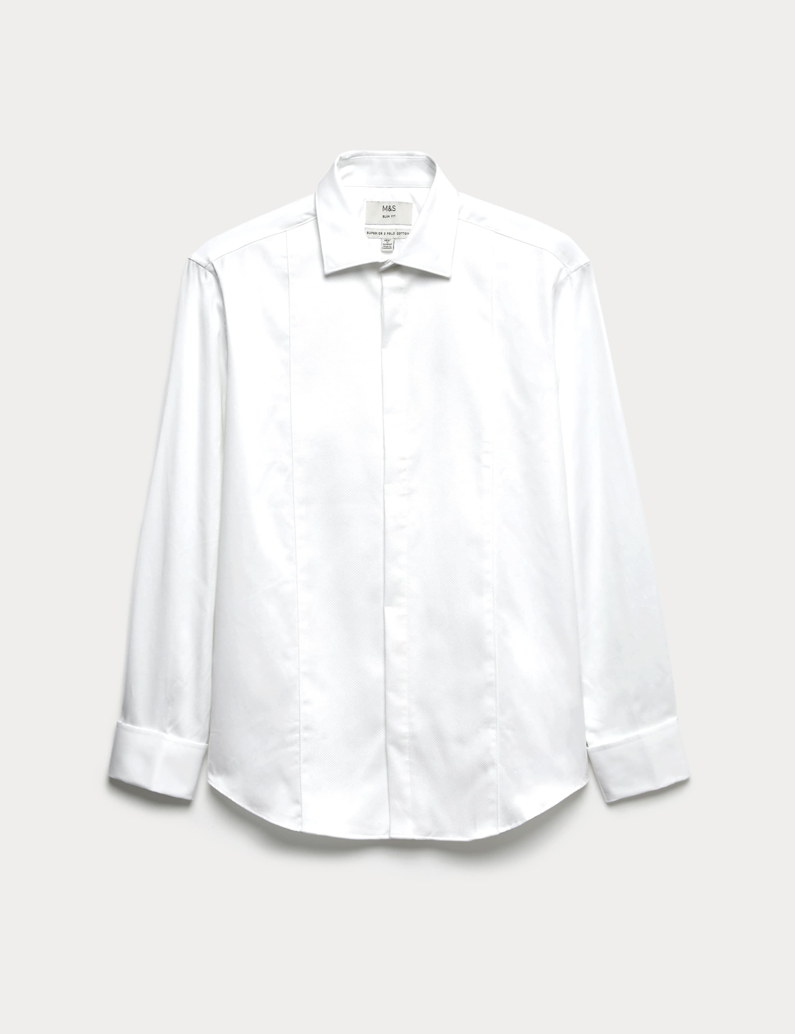 Slim Fit Luxury 2 Inch Shorter Pure Cotton Bib Dress Shirt 1 of 1