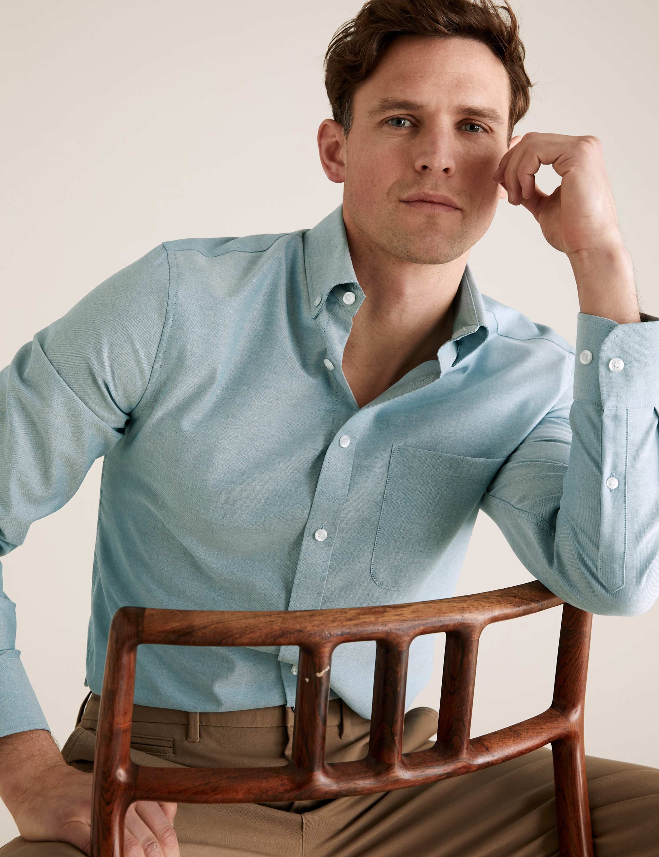 Tailored Fit Pure Cotton Oxford Shirt 1 of 4