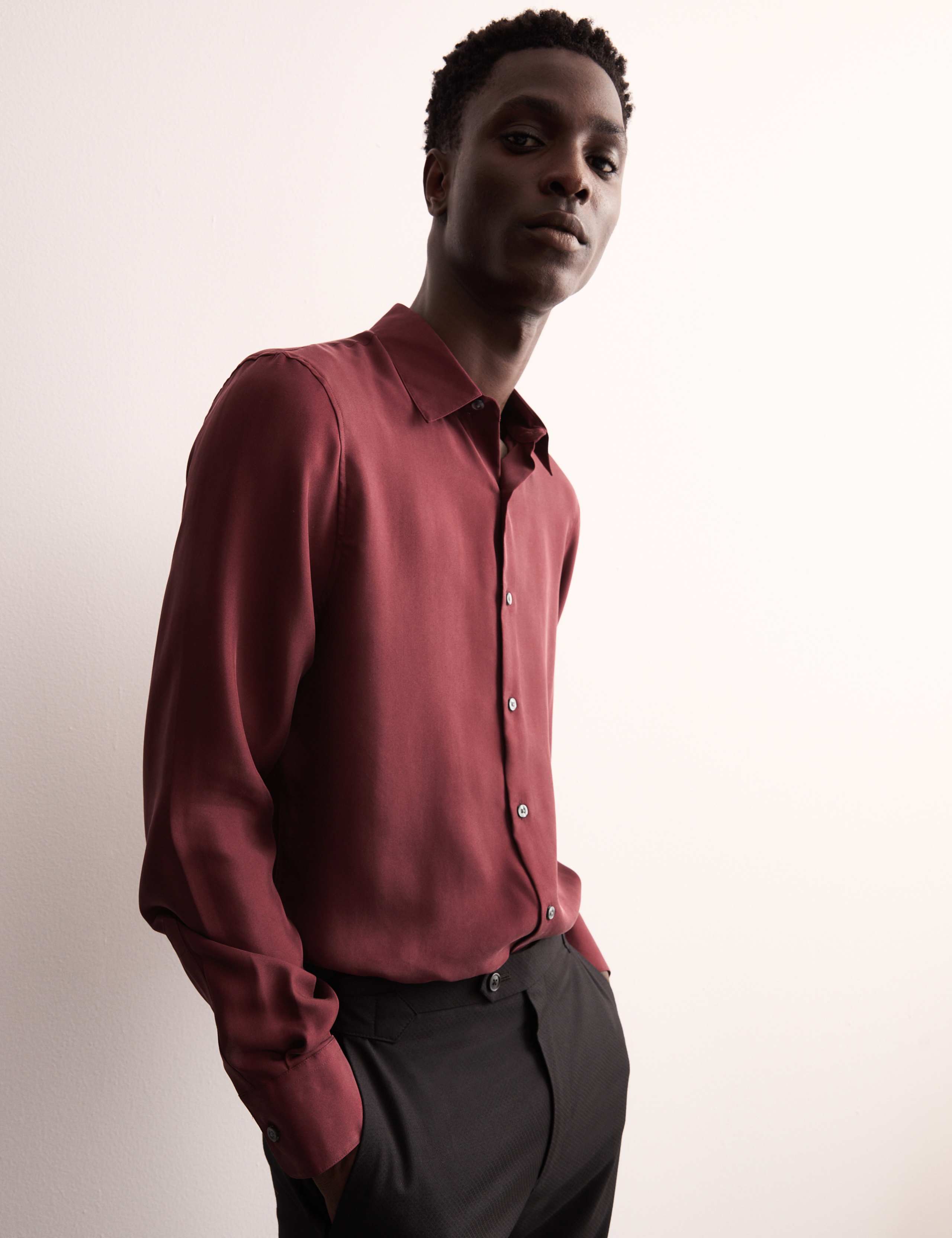 Regular Fit Luxury Silk Shirt 1 of 8
