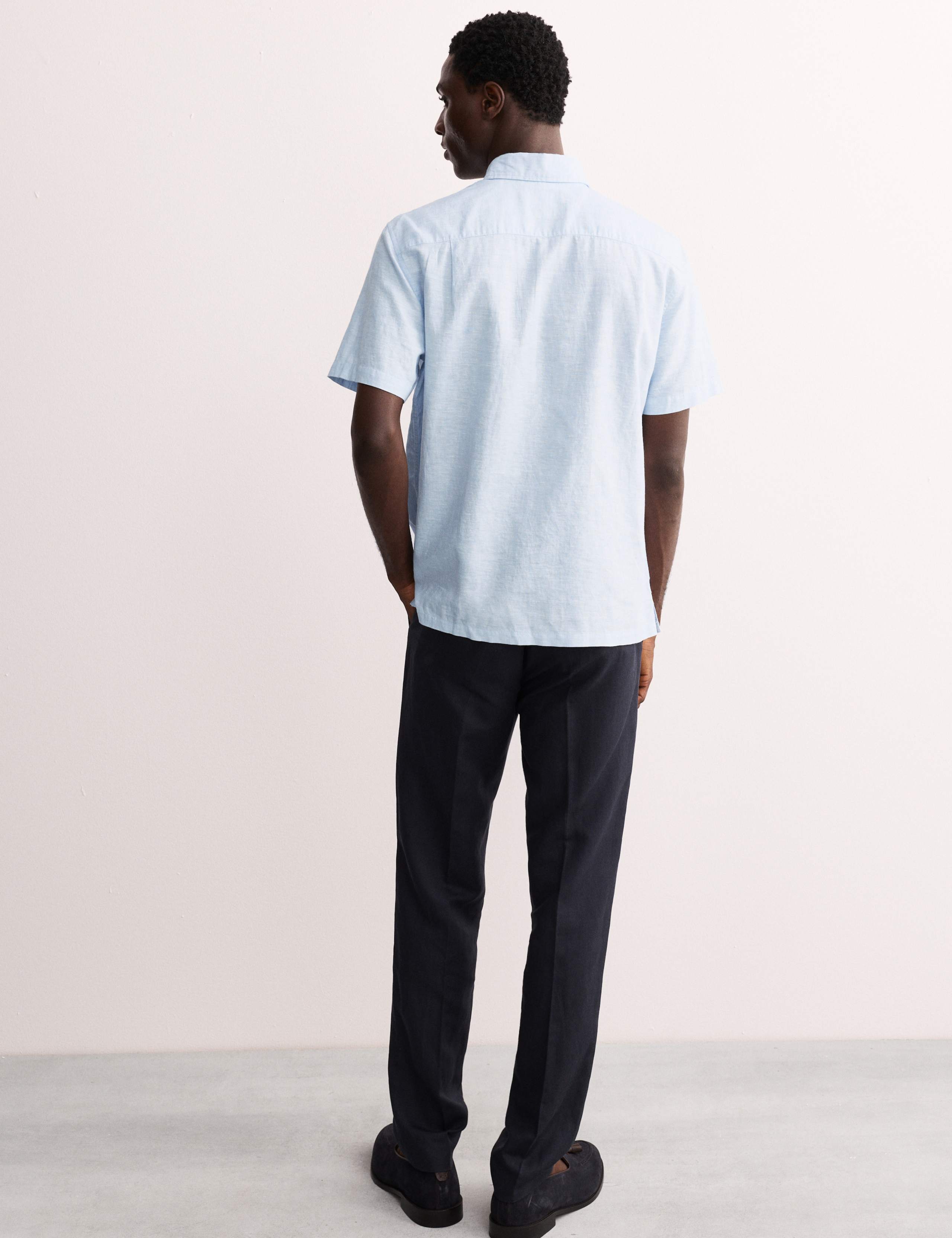 Regular Fit Luxury Linen Cotton Blend Short Sleeve Shirt 8 of 8