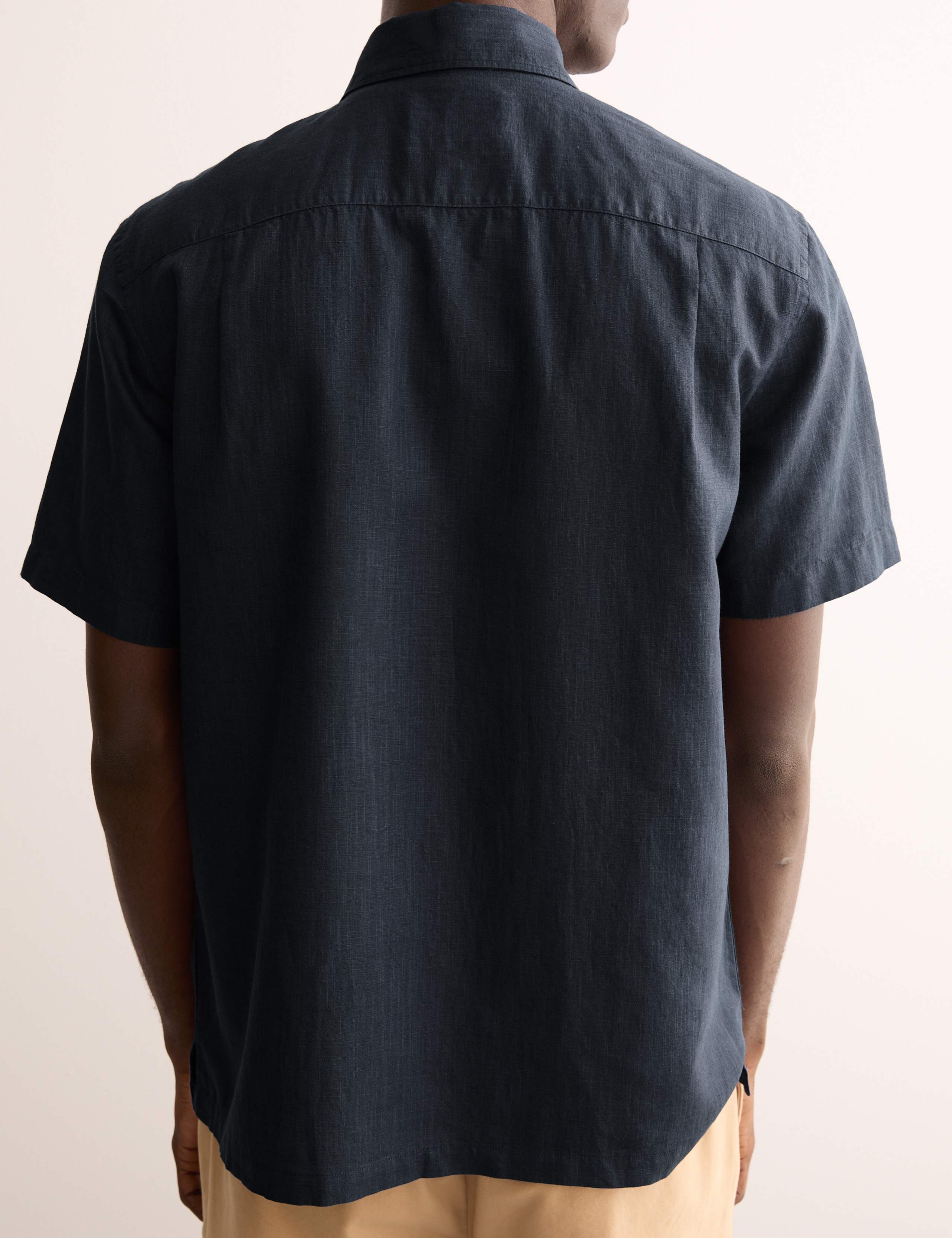 Regular Fit Luxury Linen Cotton Blend Short Sleeve Shirt 4 of 8